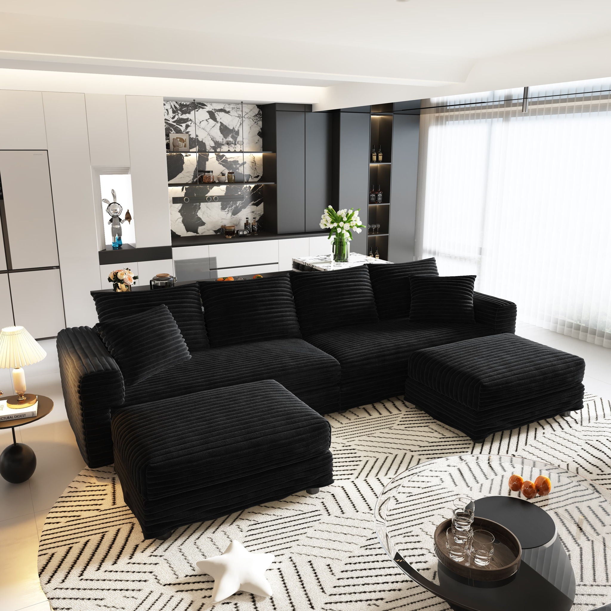 Modern Comfy Upholstered Sofa Cloud Couch & Deep Seat Couches