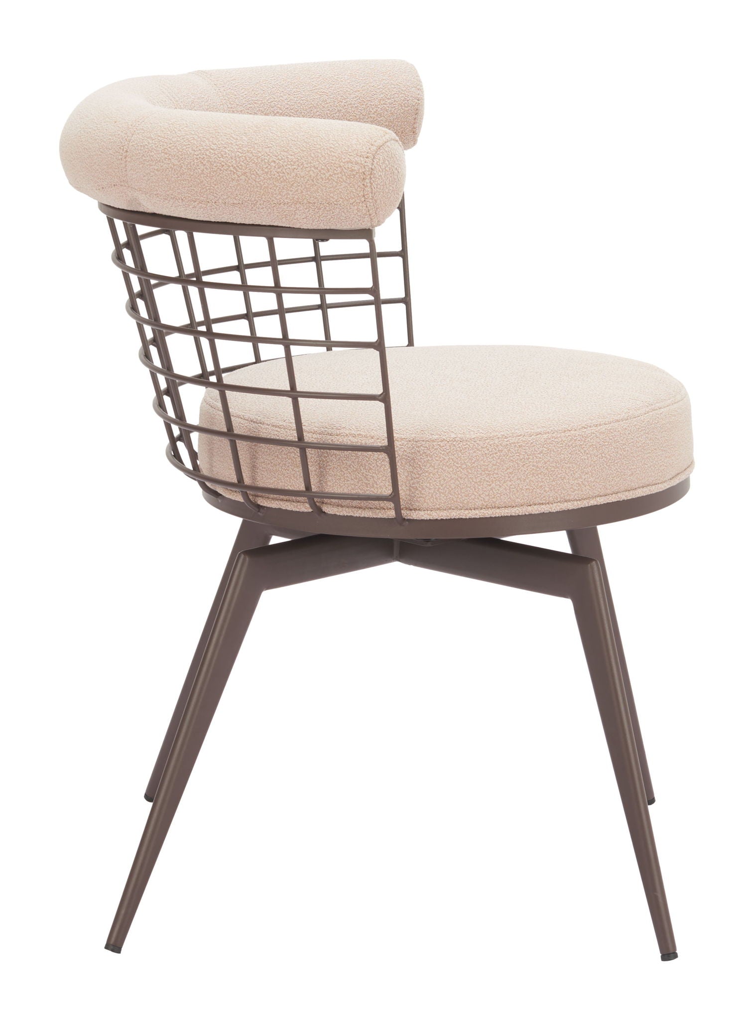 Saku - Swivel Dining Chair - Beige / Brown