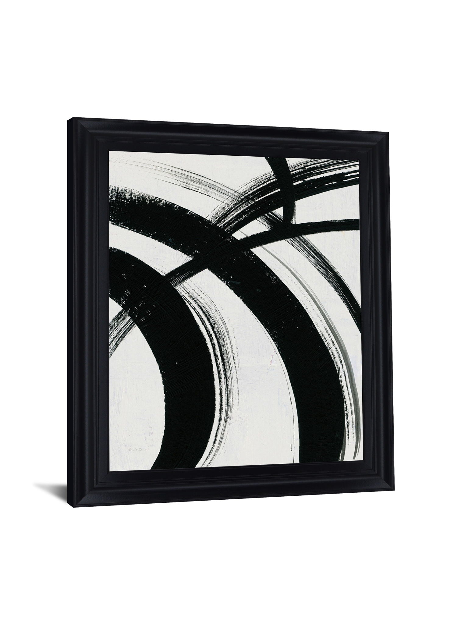 Ebony Arc - 28" x 34" Framed Wall Art - Dark Gray