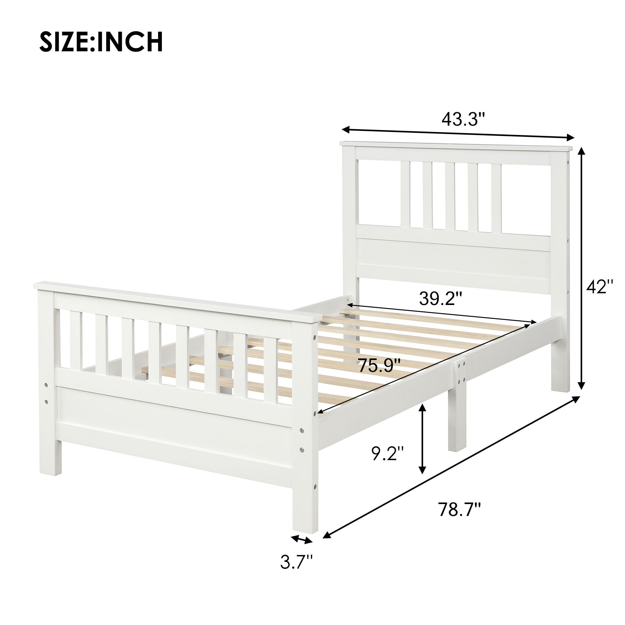 Platform Bed With Paneled Headboard And Footboard