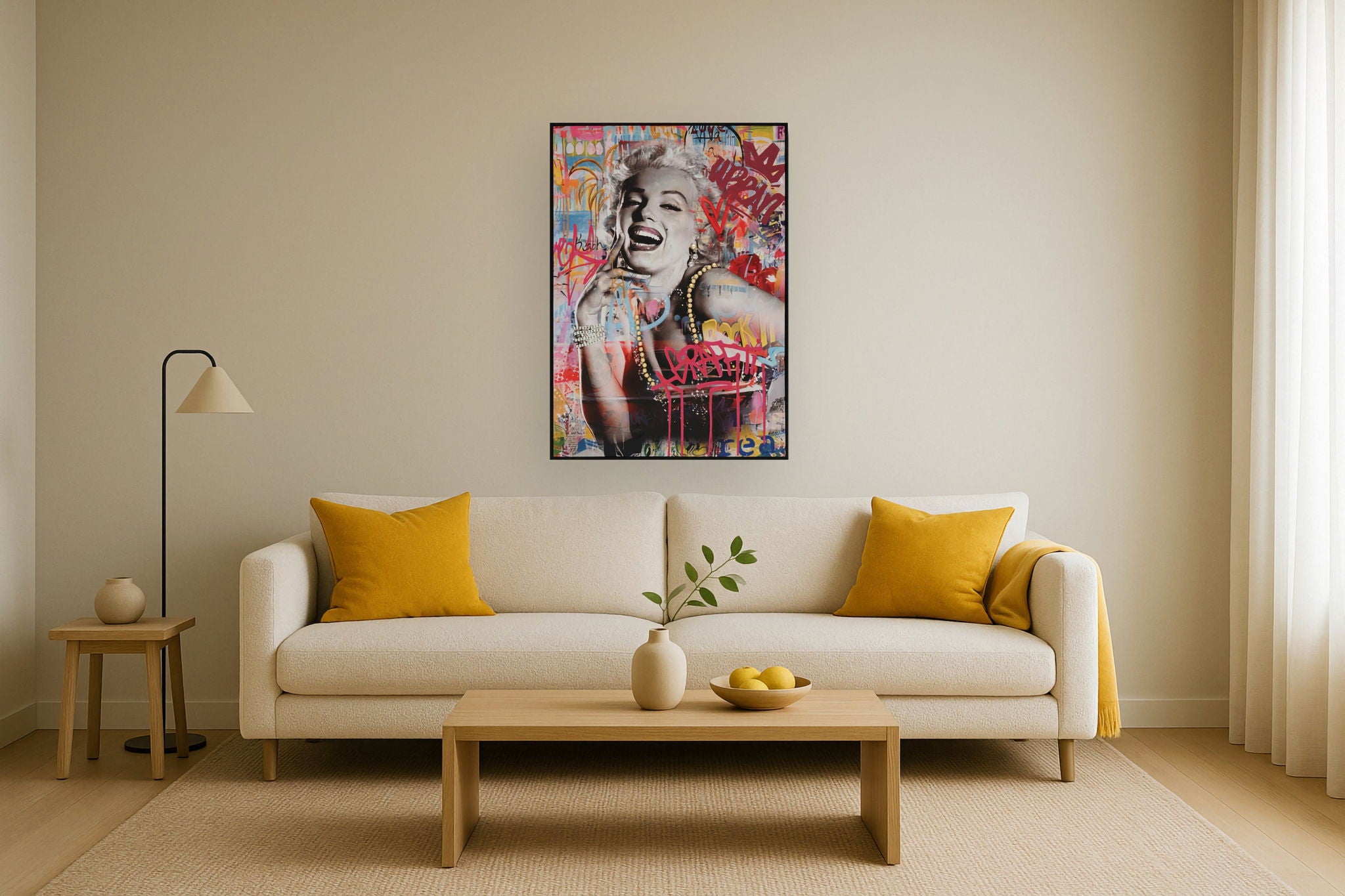 Vivid Popstar Mirth - 28" x 40" Framed Wall Art - Red