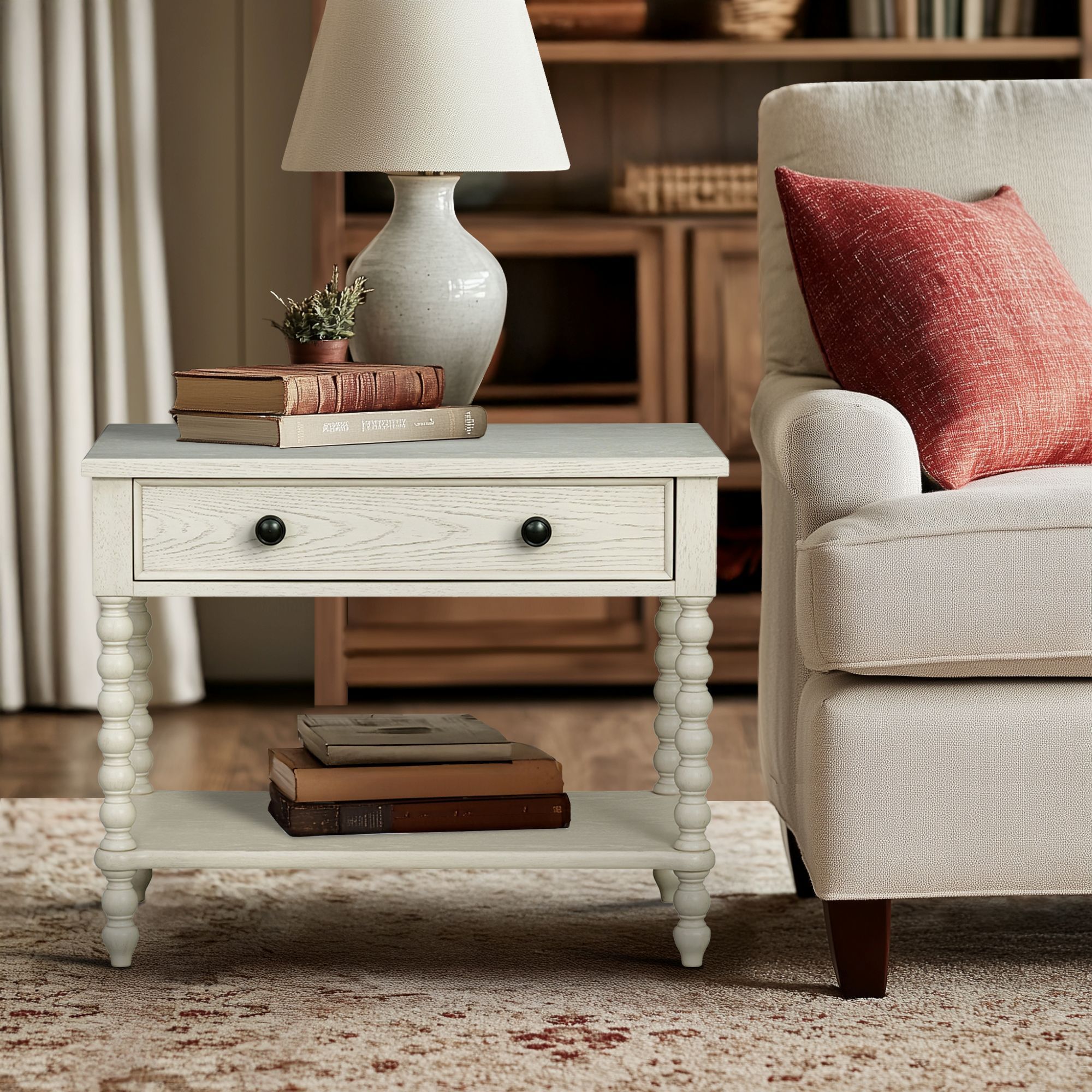 Beckett - Large Nightstand - Antique Cream