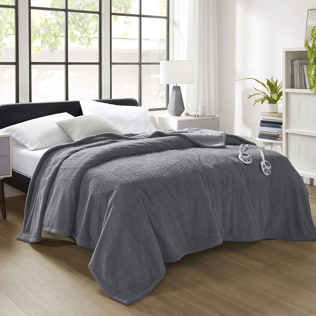 Dream Soft Heated - Queen Blanket - Gray