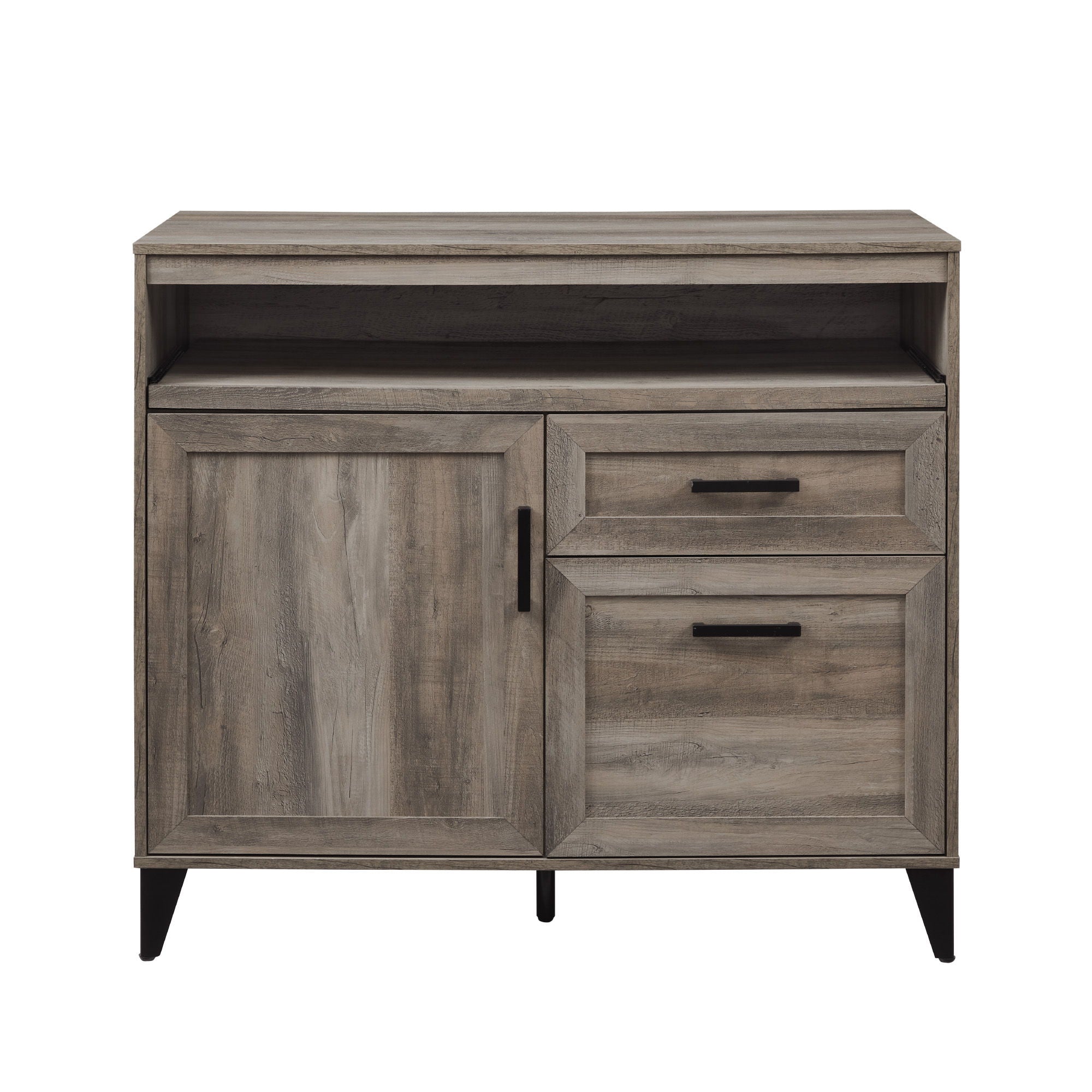 Modern Storage Secretary Desk With Keyboard Tray - Gray Wash