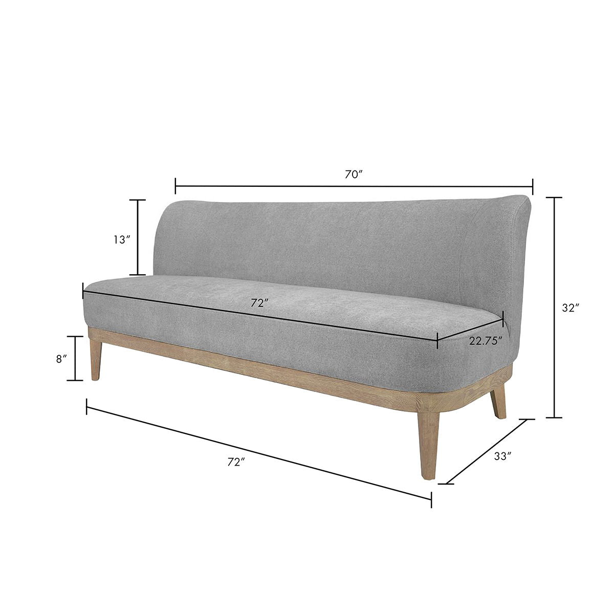 Laguna - Kitchen Sofa - Light Gray