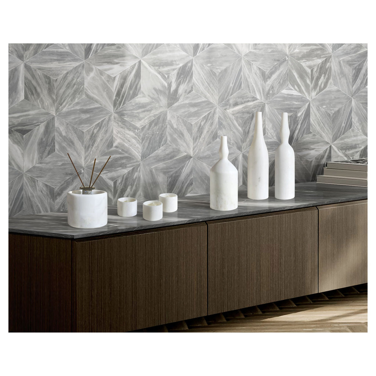 7 Pieces Luxury Natural Marble Living Room Accessories Set