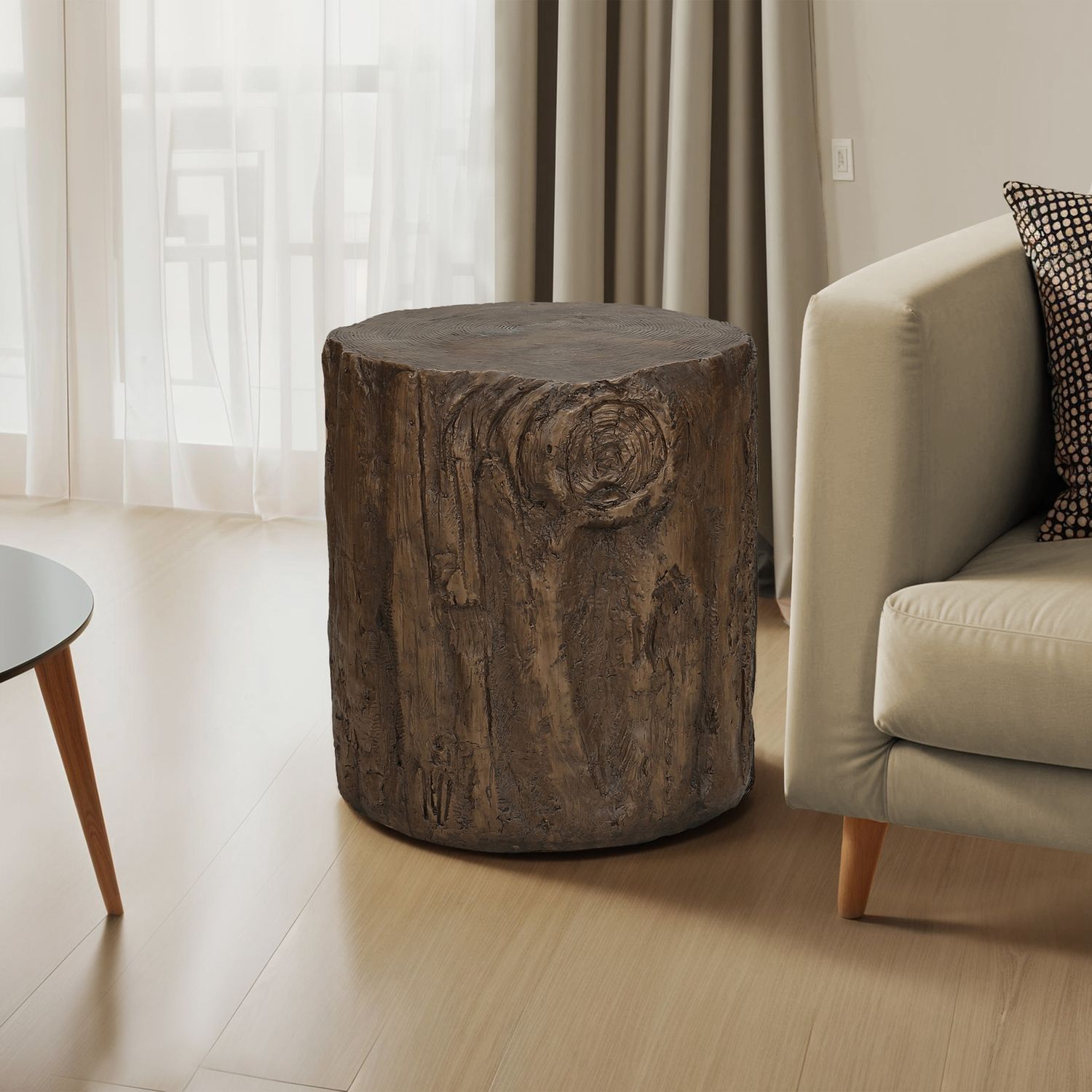 Contemporary Round Accent Table, Indoor / Outdoor