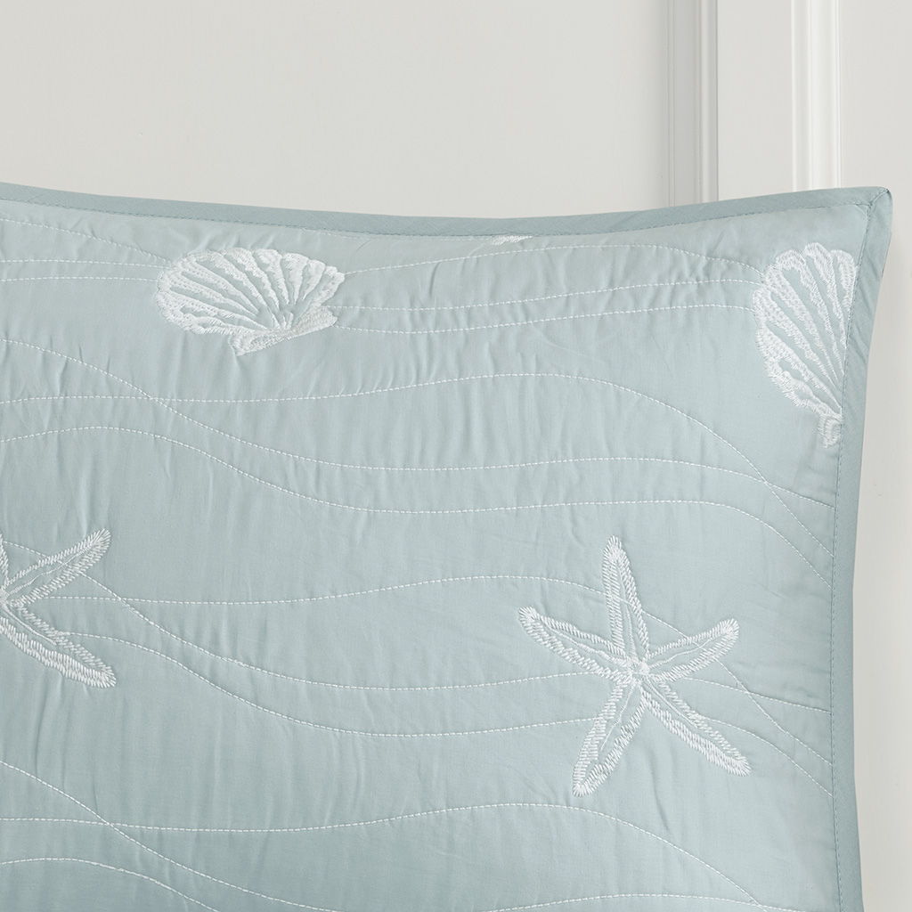 Seaside - King 4 Piece Coverlet Set - Seafoam