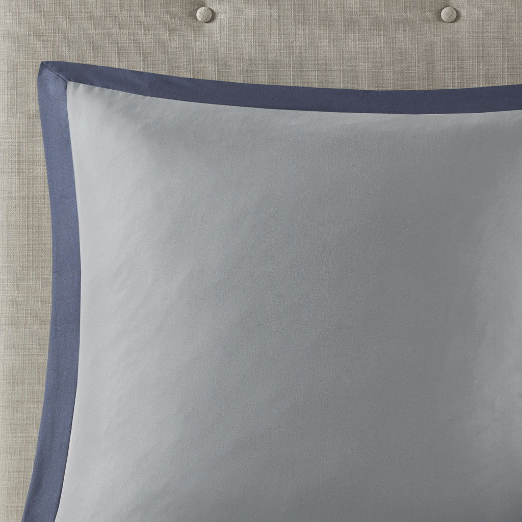 Powell - Queen Embroidered Comforter (Set of 8) - Navy