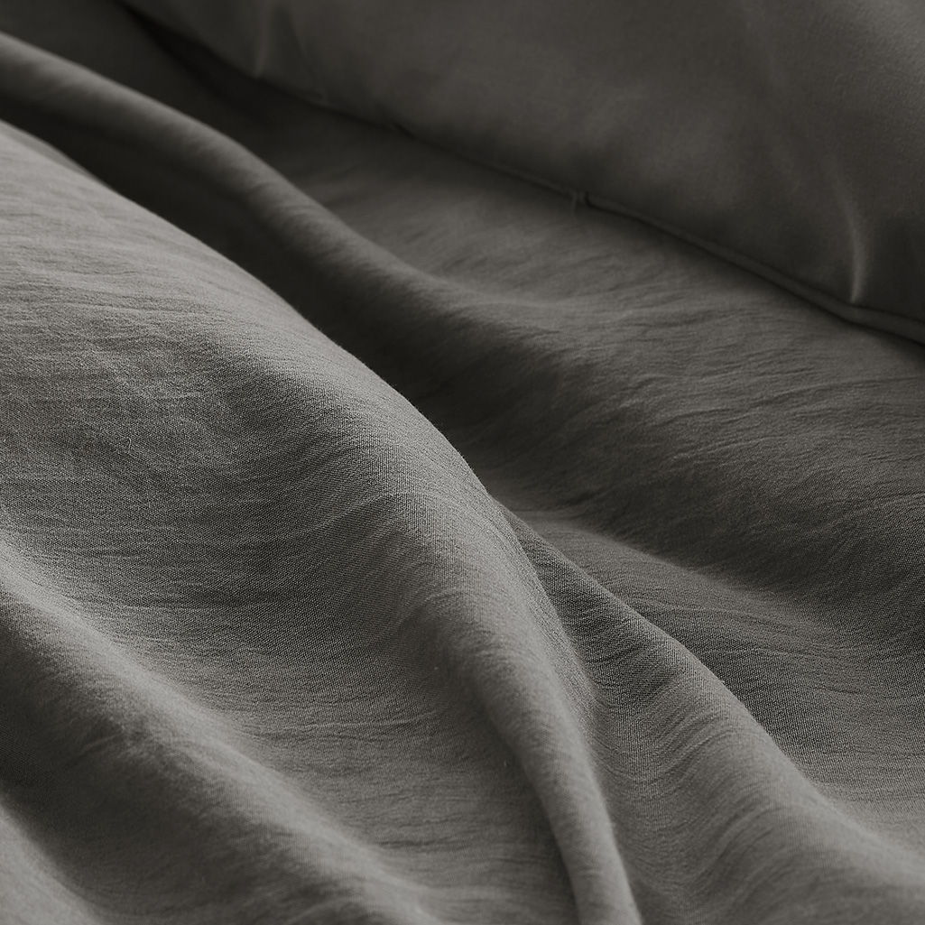 Porter - King Soft Washed Pleated Duvet Cover Set - Gray