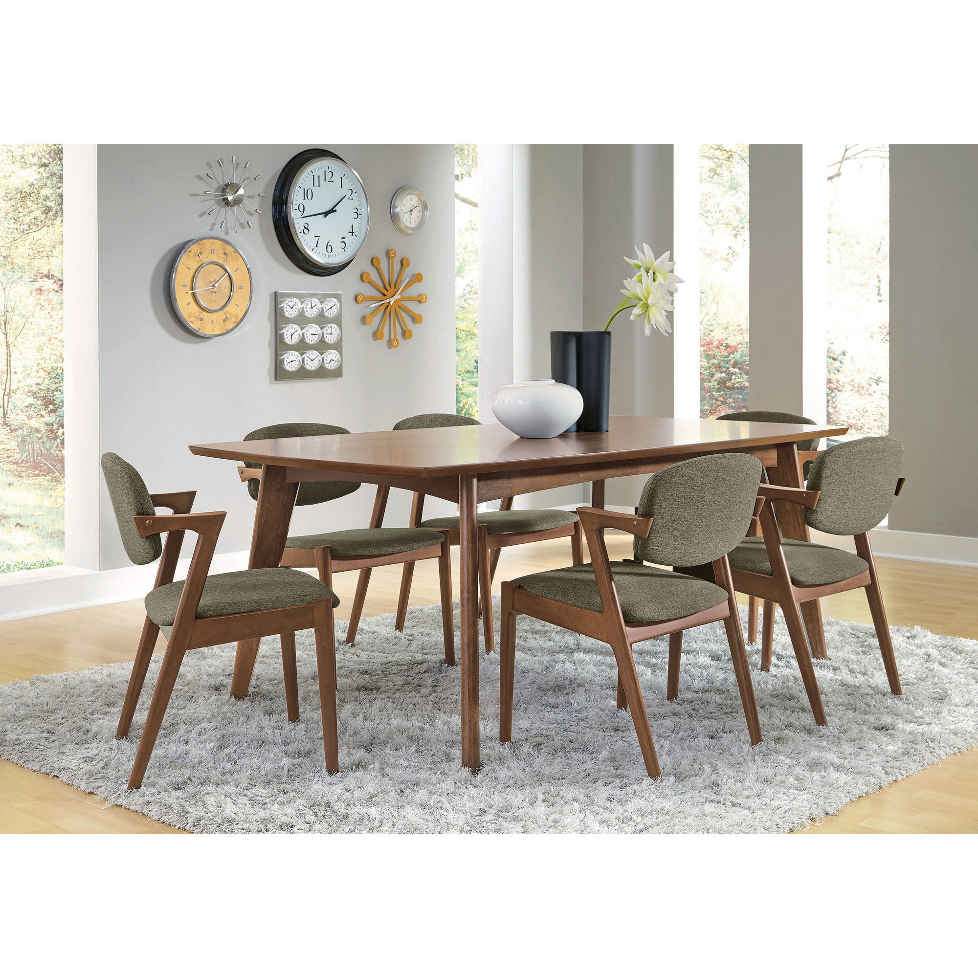 Marcella - 7 Piece Dining Set - Dark Walnut