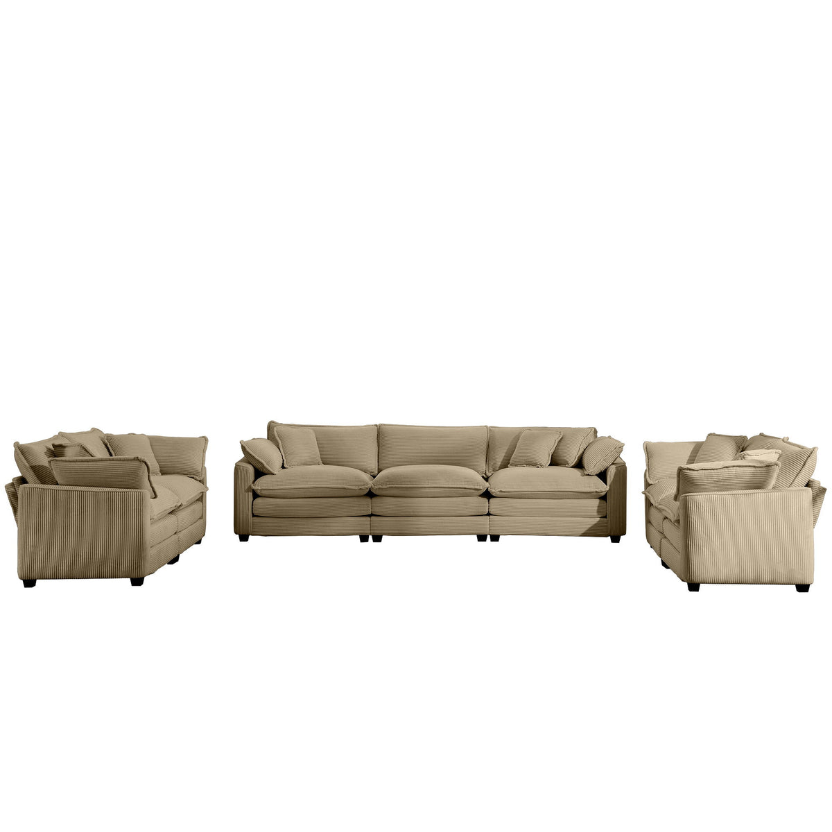 Elegant Oversized Sectional Sofa Set With Deep Seats And Flexible Layout