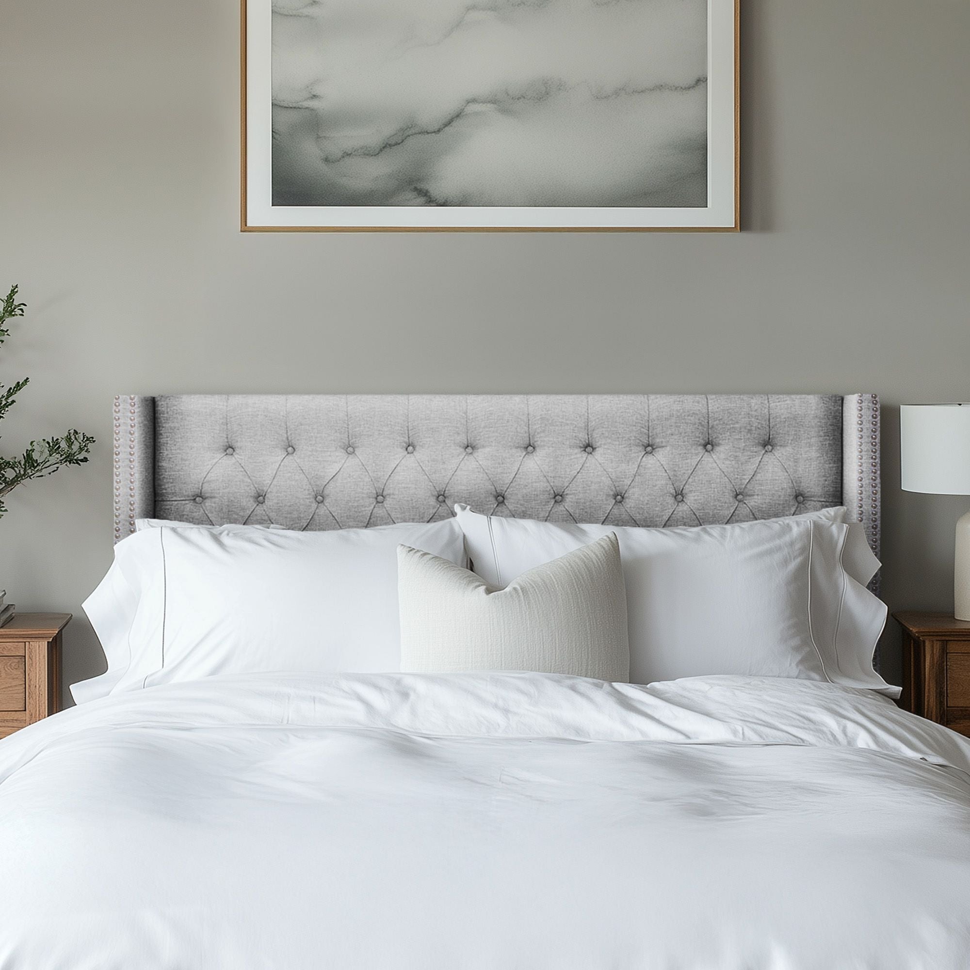 Amelia - Queen Upholstery Headboard - Gray