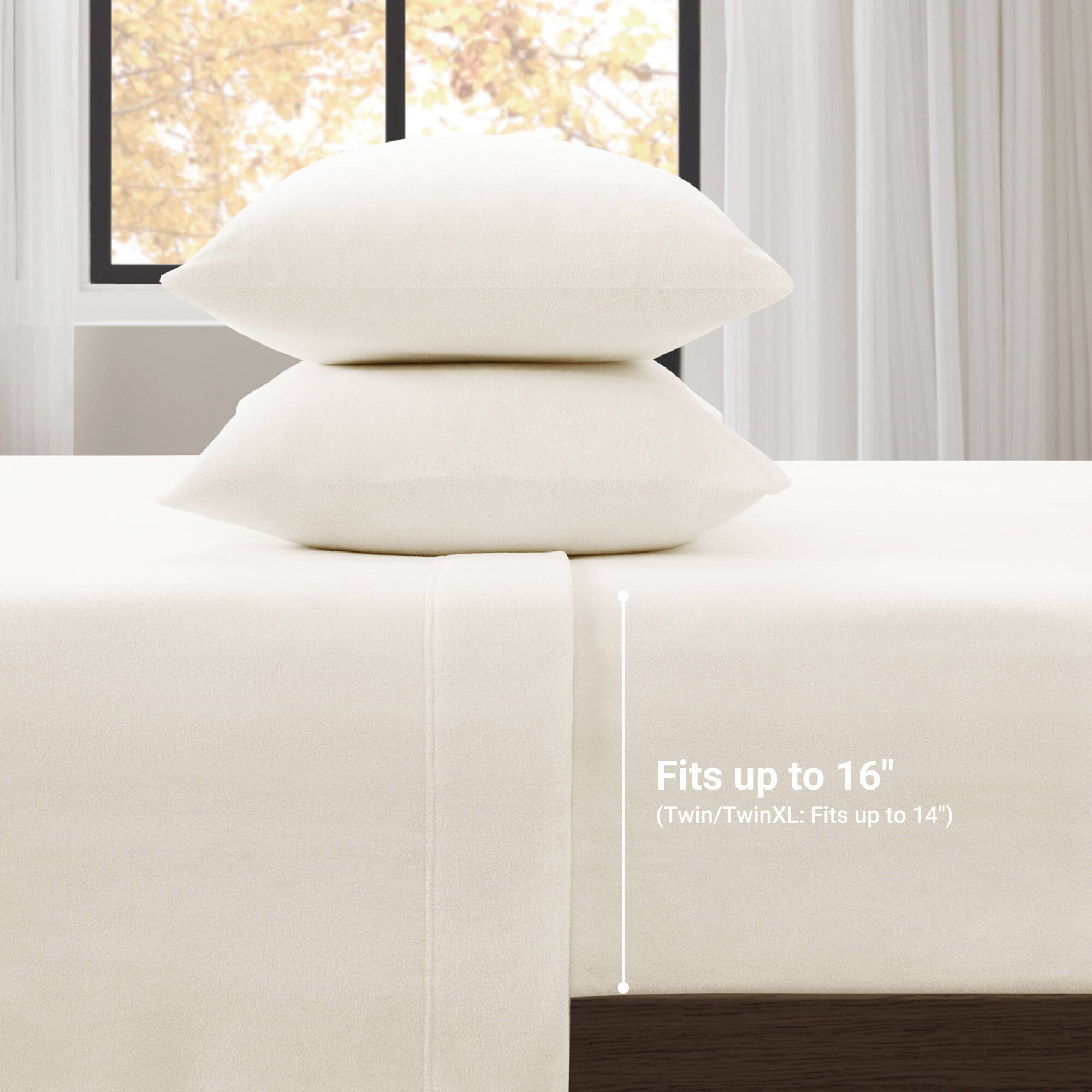 Micro Fleece - Twin Long Sheet Set - Ivory