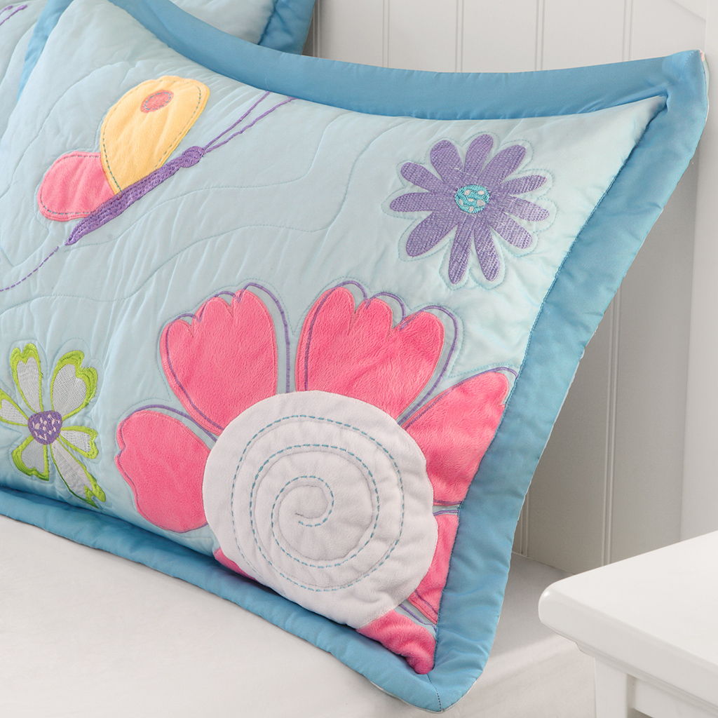 Crazy Daisy - Twin Reversible Coverlet Set - Multi