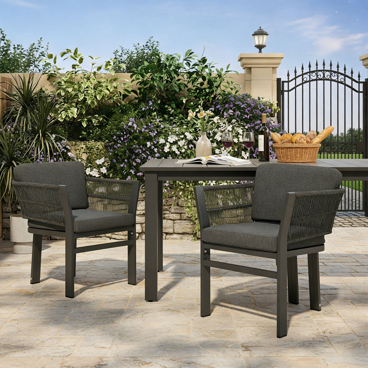 Outdoor Dining Chair, All-Weather Patio Seating For Backyard (Set of 2)
