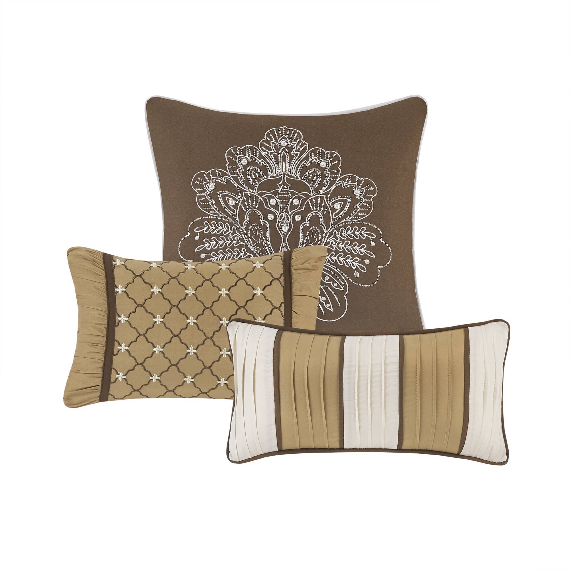 Bellagio - King 6 Piece Reversible Coverlet Set - Brown / Gold