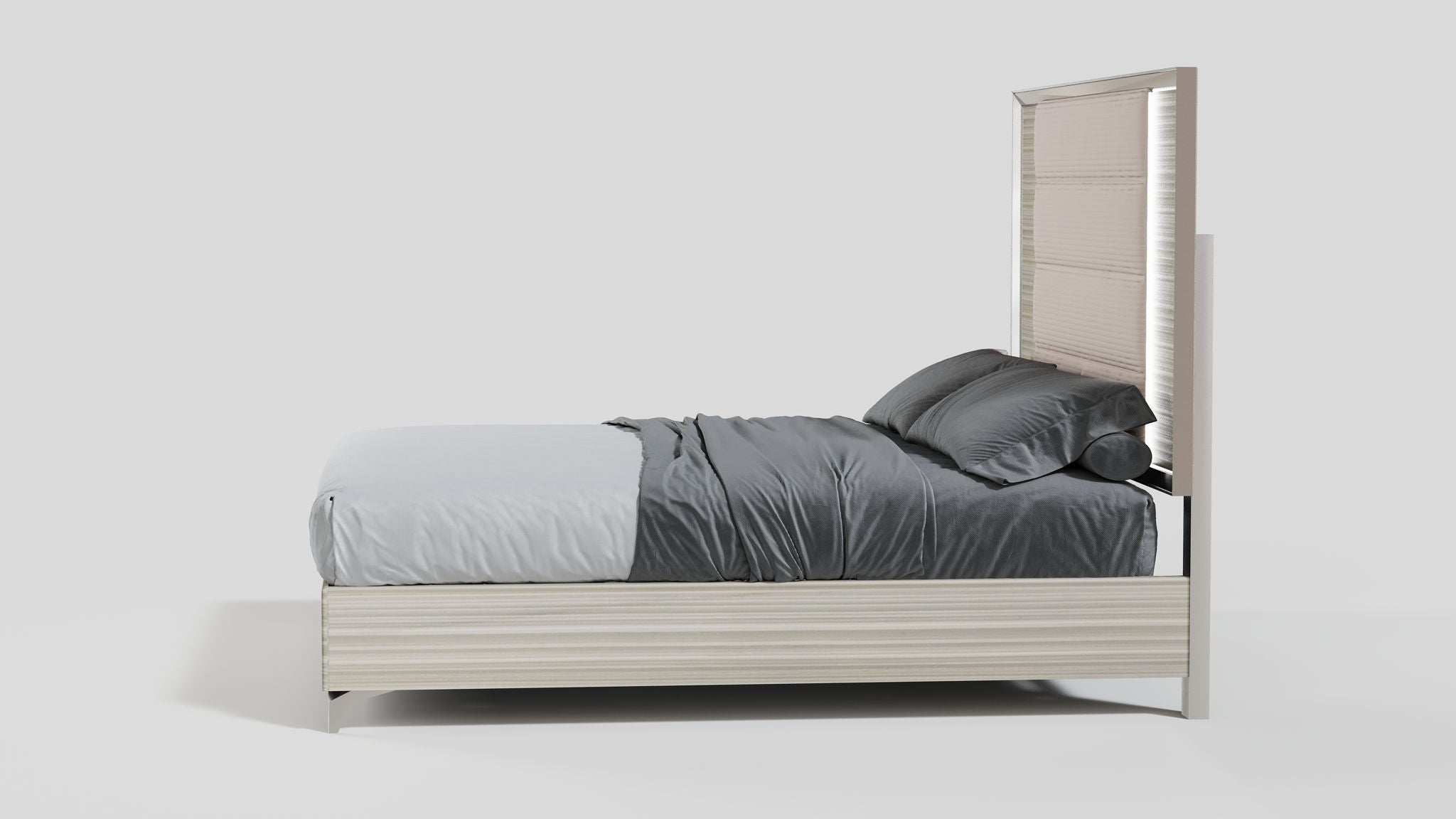 Zambrano - Queen Bed Footboard, Side Rails And Slats - White