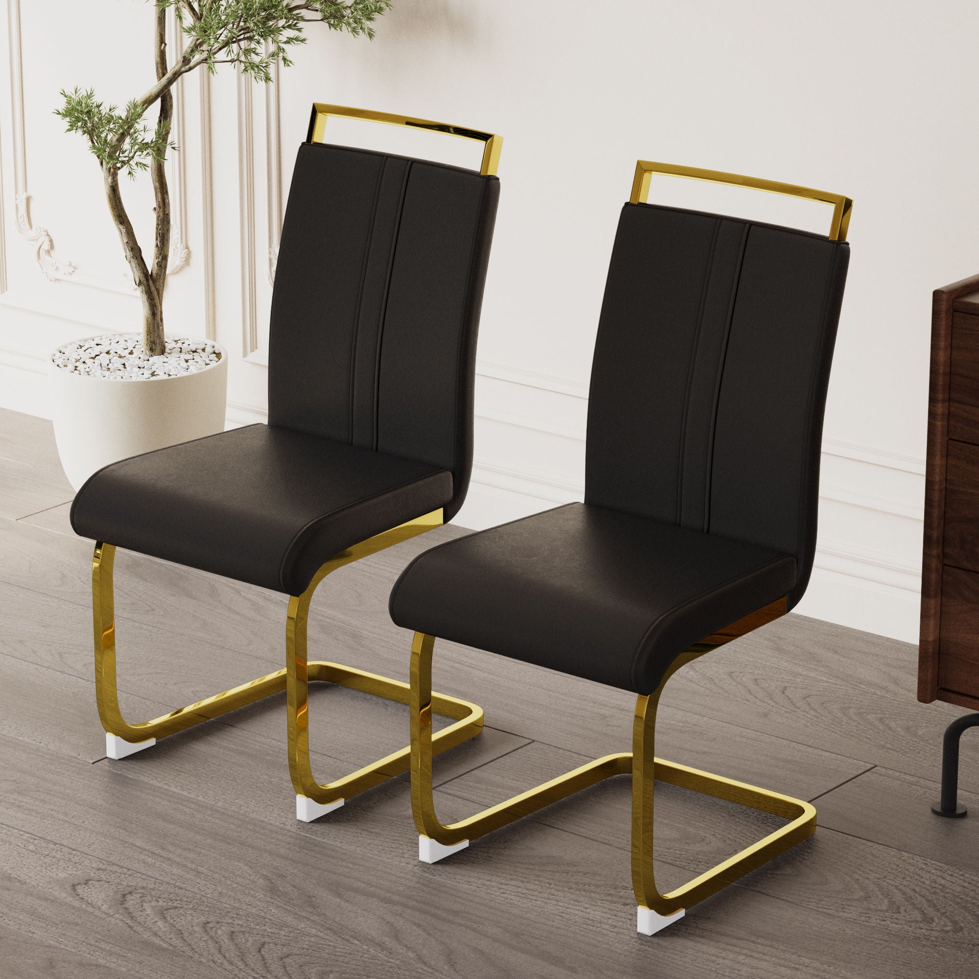 Side Dining Room Chair, Padded Seat High Back