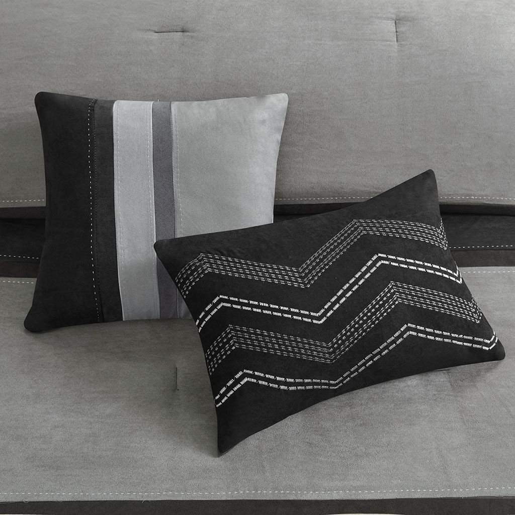 Palisades - Queen 7 Piece Comforter Set - Black