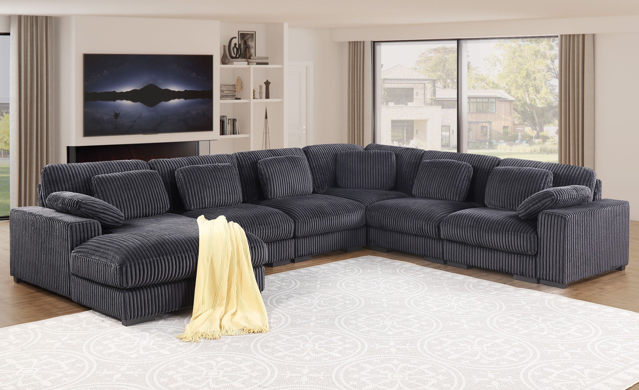 Nadine - Modular Corner Sectional Sofa With Left Facing Chaise