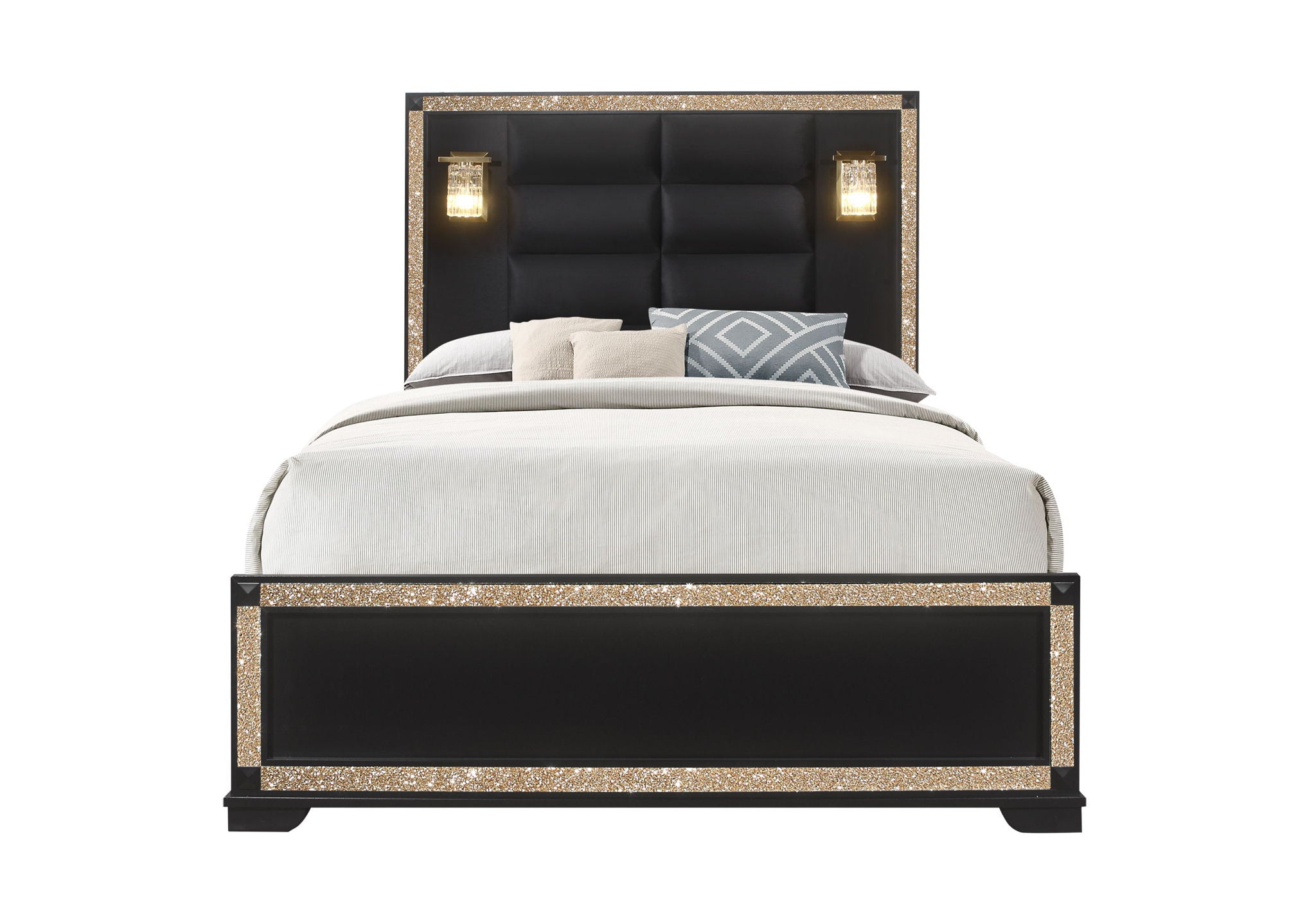 Blake - Queen / King Bed Side Rails - Black / Gold