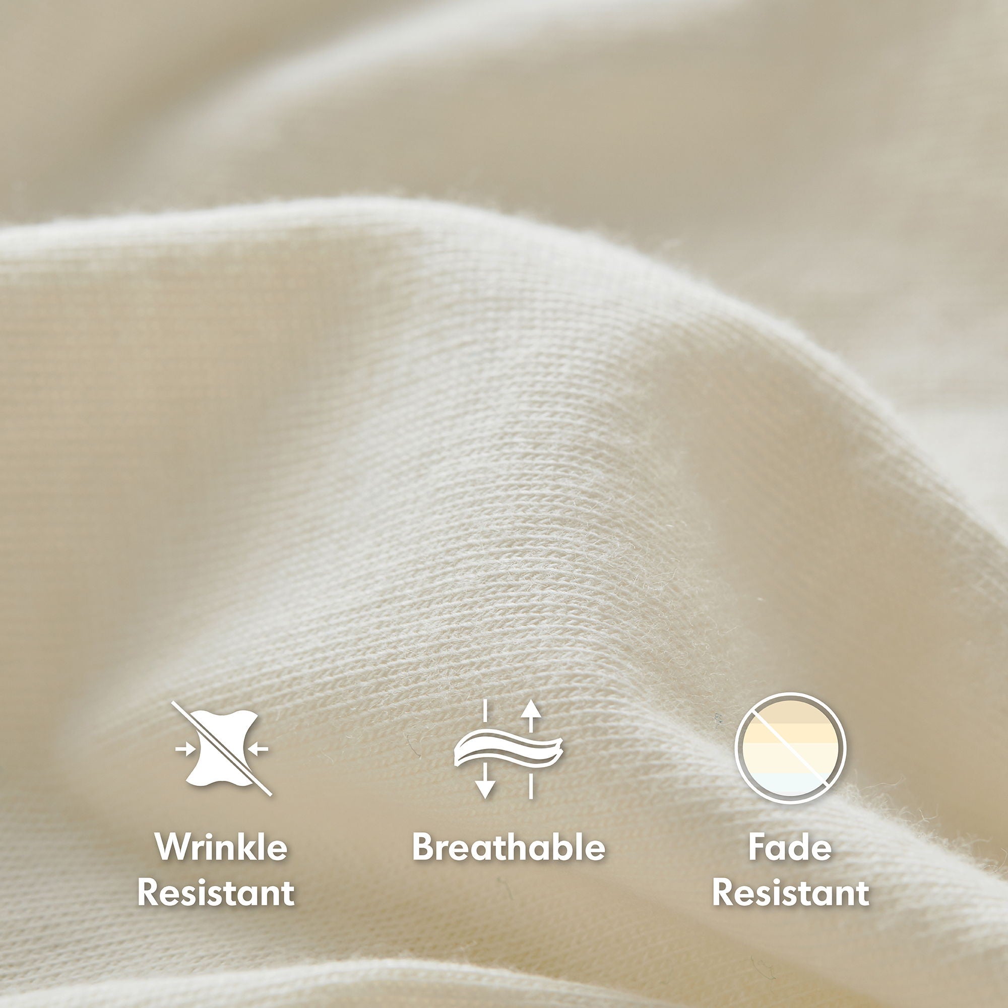 Blend Jersey Knit - 4 Piece Full All Season Sheet Set - Cream