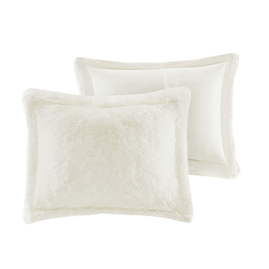 Malea - Shaggy Duvet Cover Set - Ivory