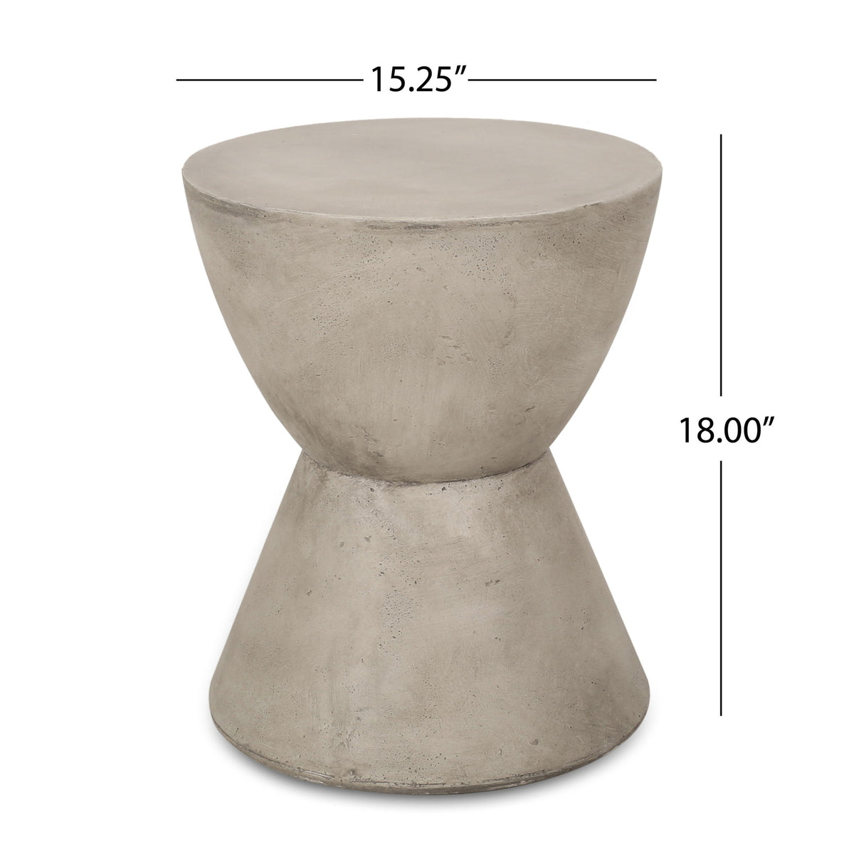 Outdoor Hourglass Shaped Side Table - Light Gray