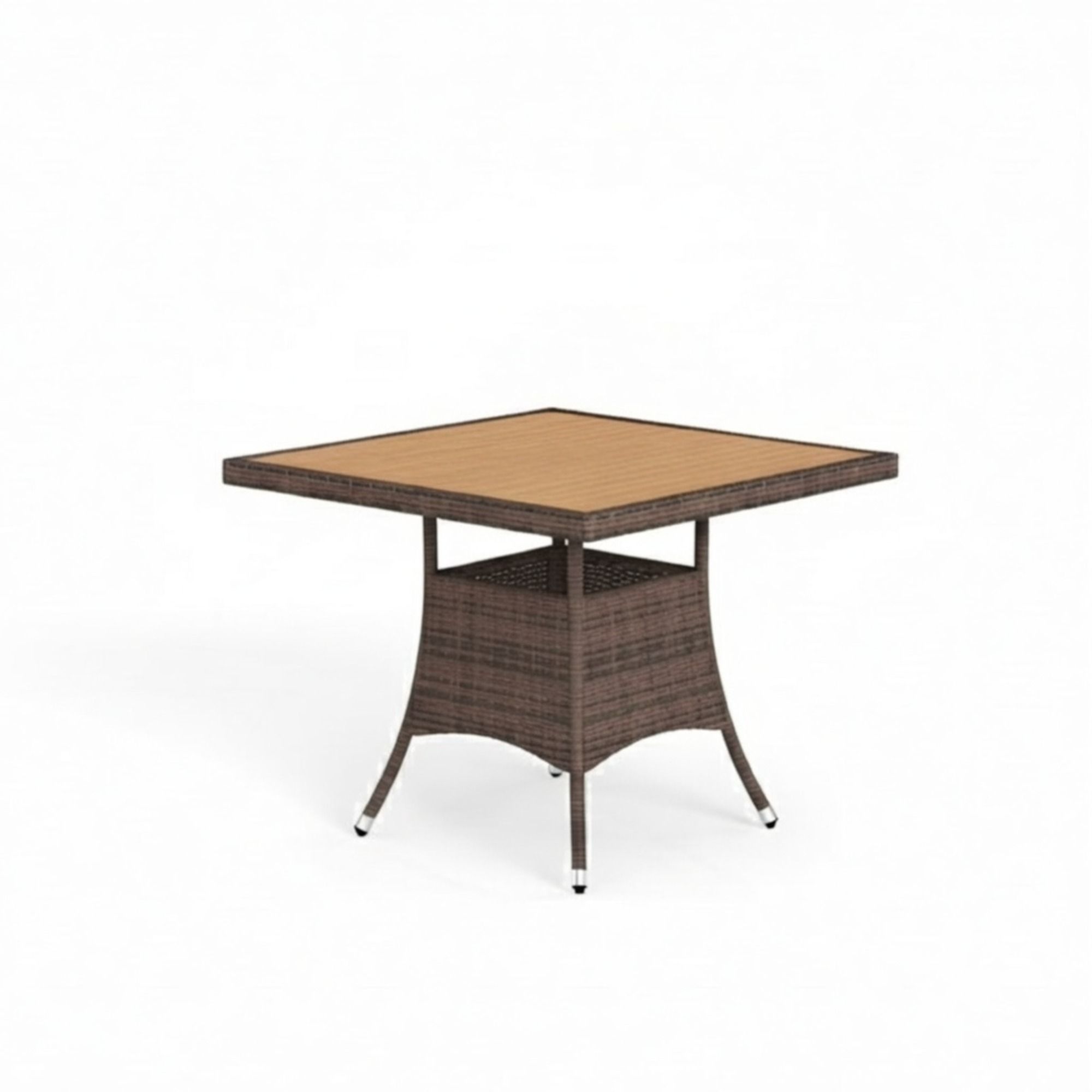 Square Patio Dining Table - Brown
