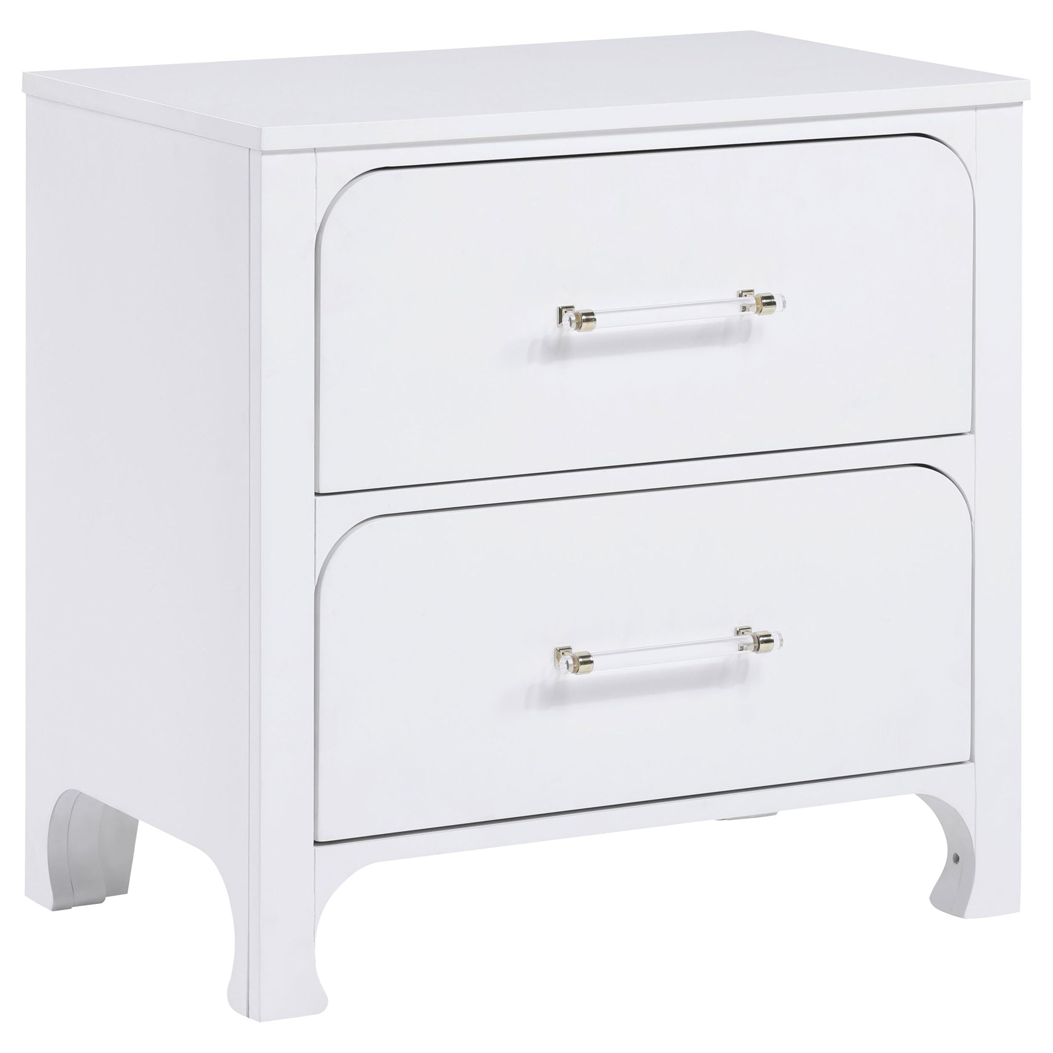 Helena - 2 Drawer Nightstand With Soft Curves - White