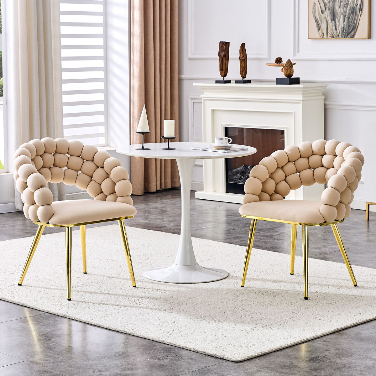 Puffy Bubble, Ball Chain Chairs For Dining Room (Set of 2)