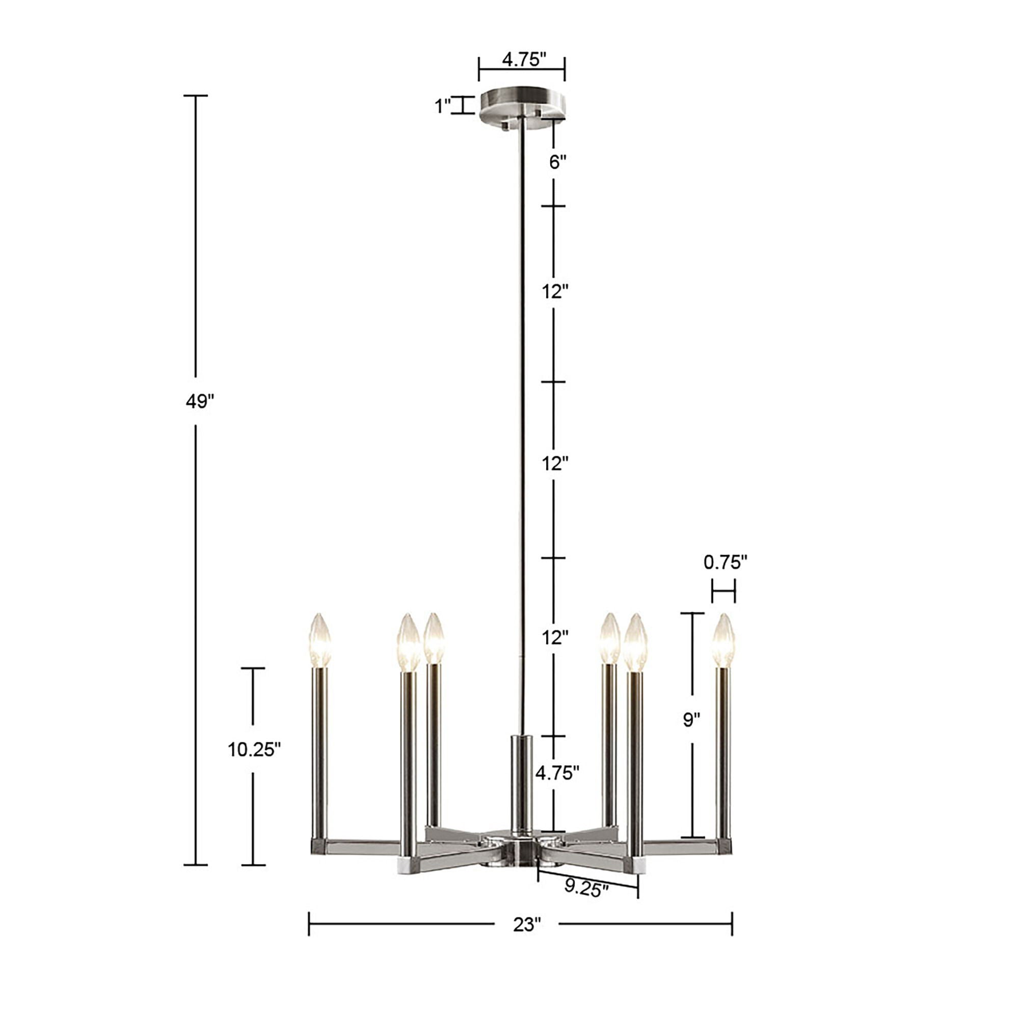 Renzetti - 6-Light Contemporary Candelabra Styled Chandelier - Silver