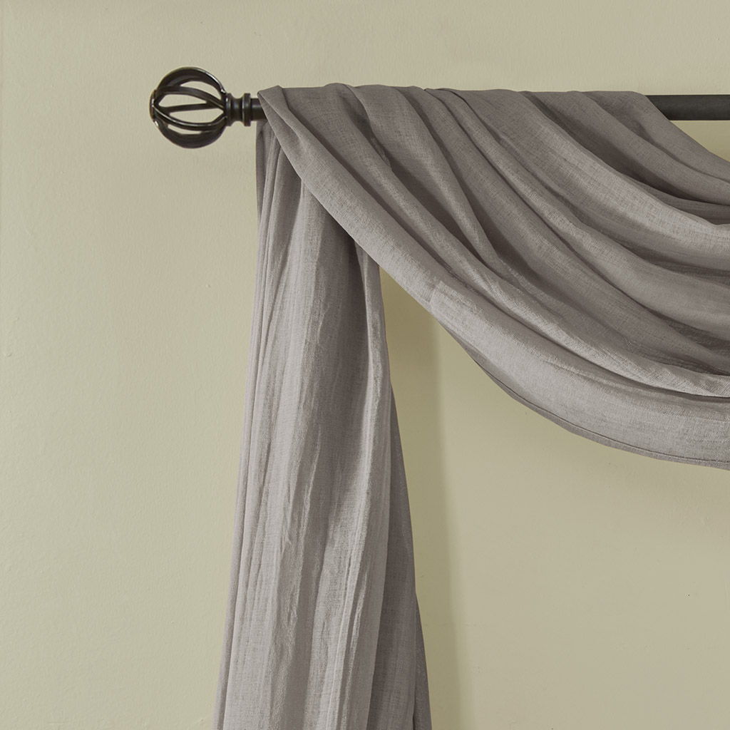 Harper - Solid Crushed Scarf Sheer - Gray