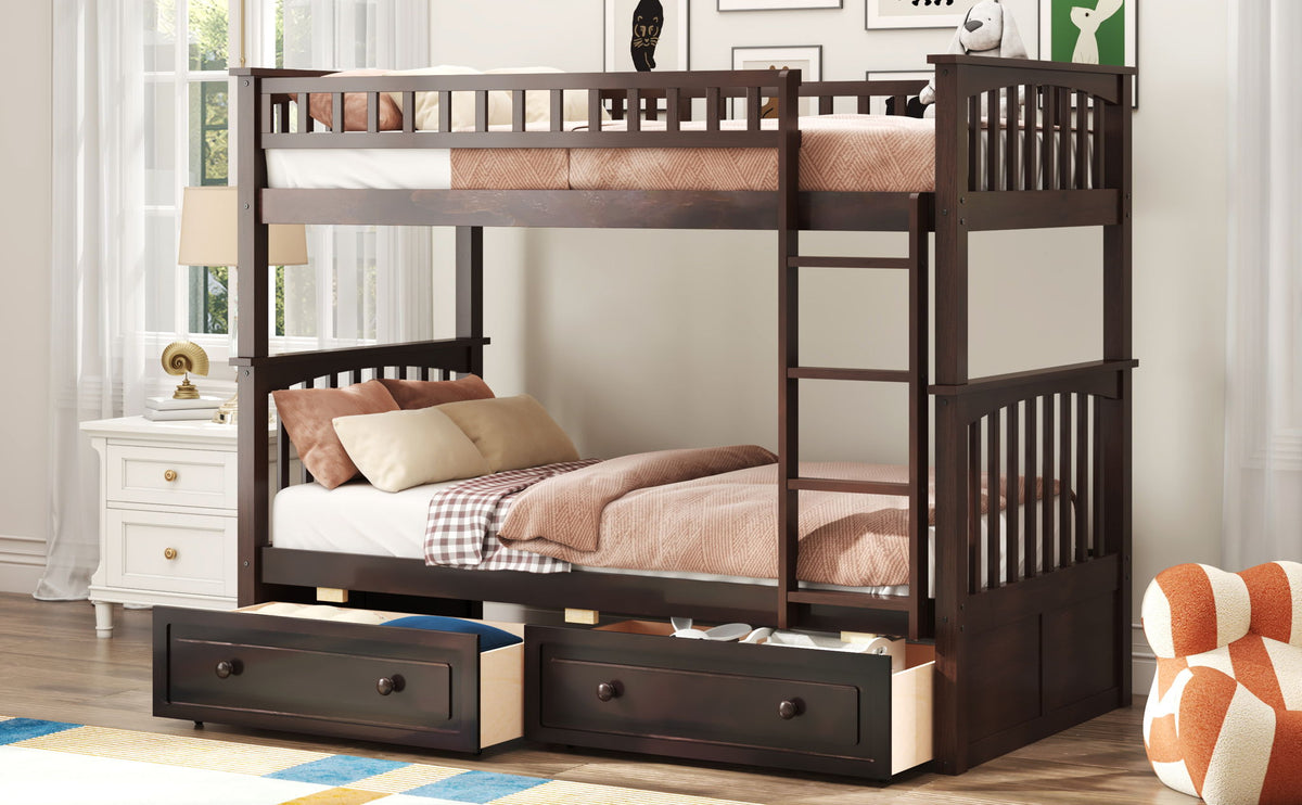 Bunk Bed With Drawers, Convertible Design