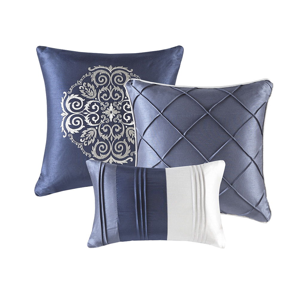 Blaire - Queen Piece Comforter (Set of 7) - Navy