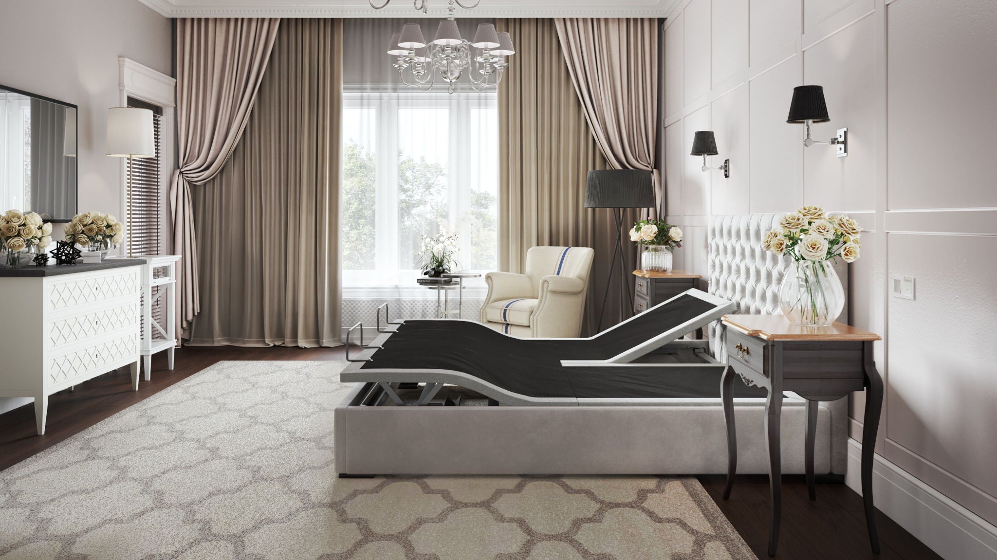 Btx5 - Flex Head Adjustable Bed Base With Head And Foot Position Adjustment