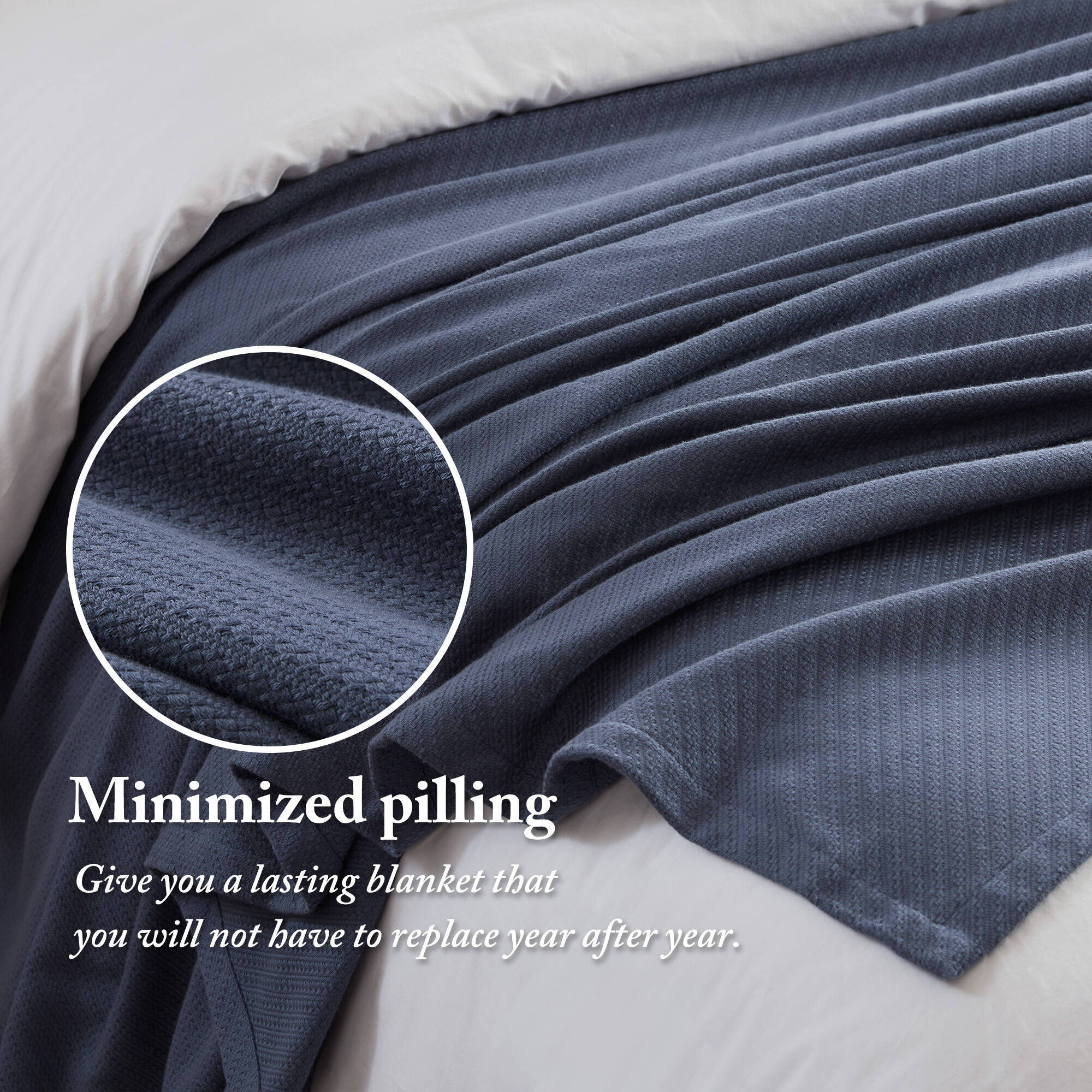Liquid Cotton - Twin Blanket - Navy