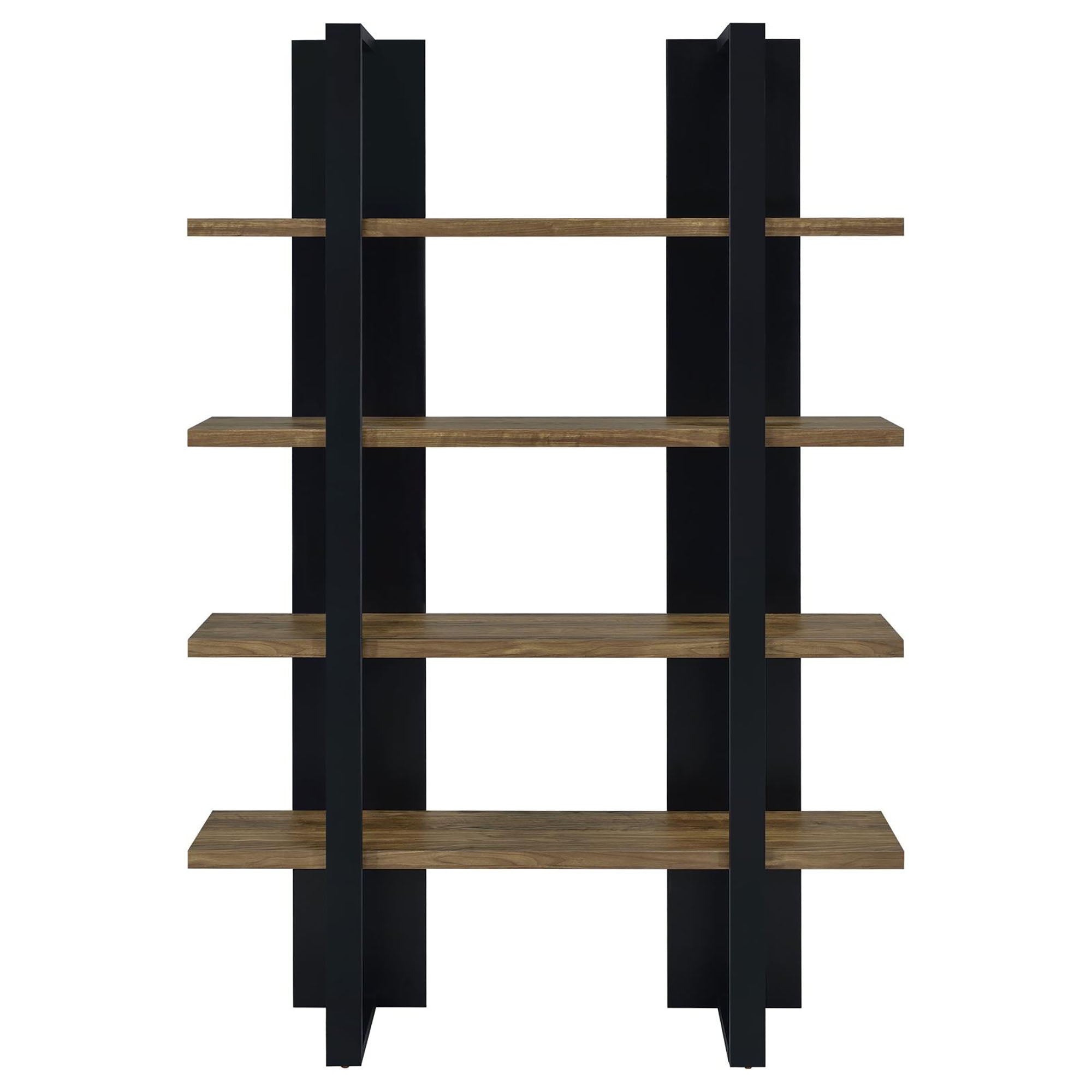 Mystrene - 4 Shelf Bookcase With Open Shelving Design - Black