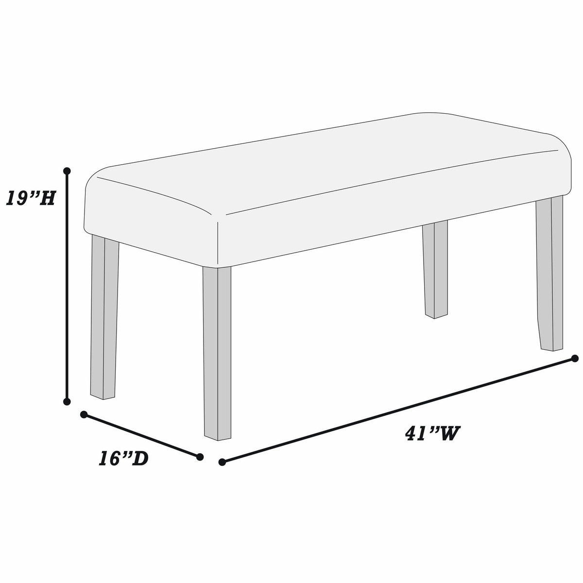 Dining Bench Upholstered - Black / Black / Neutral / Neutral