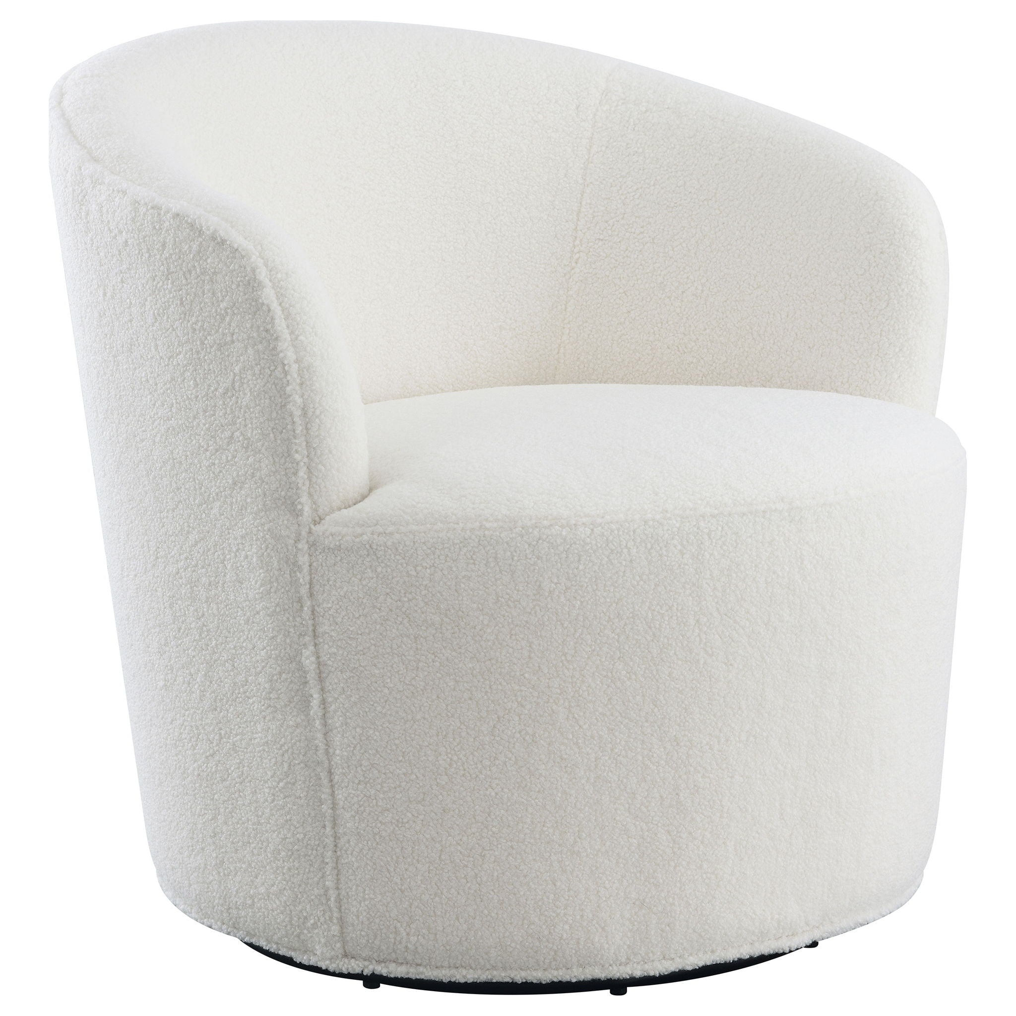 Tempest - Upholstered Barrel Back Swivel Chair - White