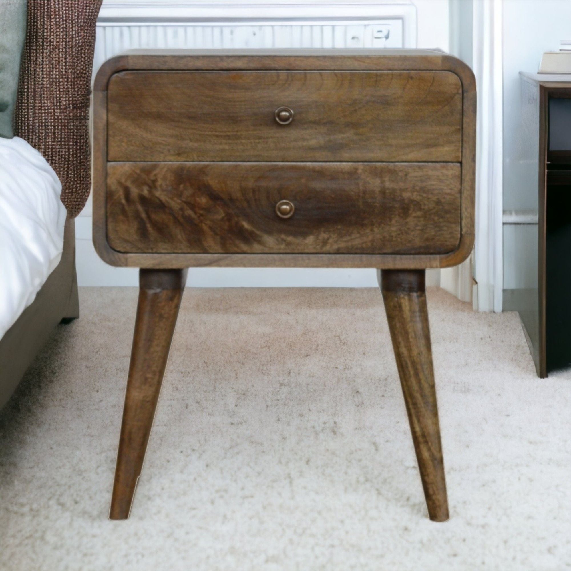 Curved Classic ed Nightstand - Gray Wash