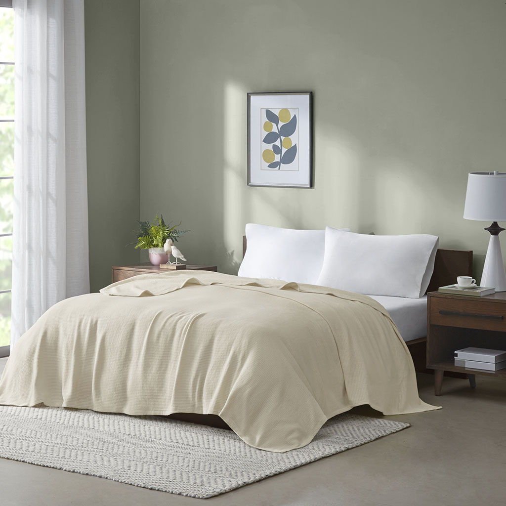 Freshspun Basketweave - King Blanket - Natural