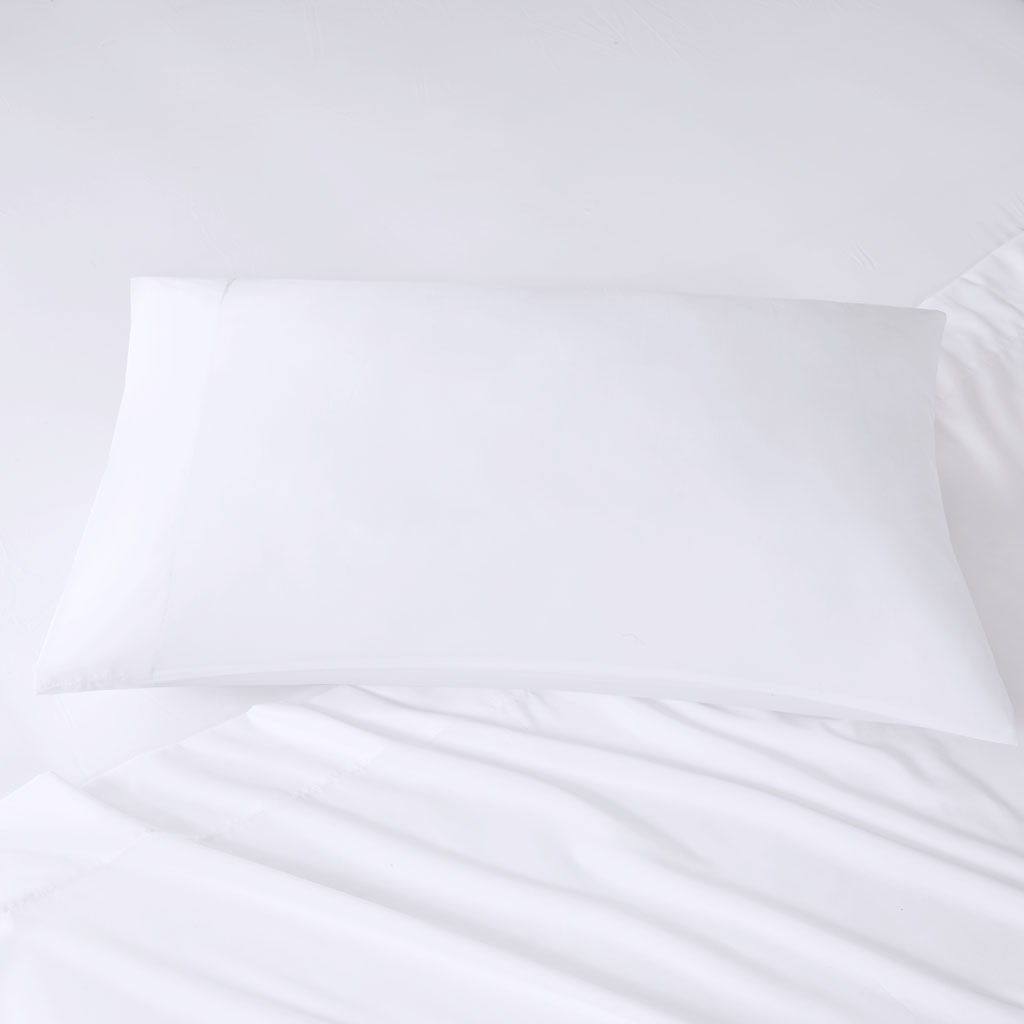 Microfiber - Twin Long Sheet Set With Side Storage Pockets - White