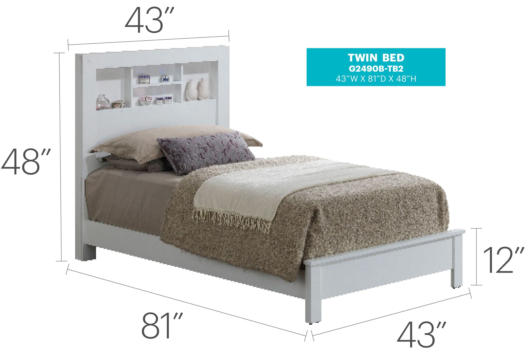 Bed With Transitional Design Stylish