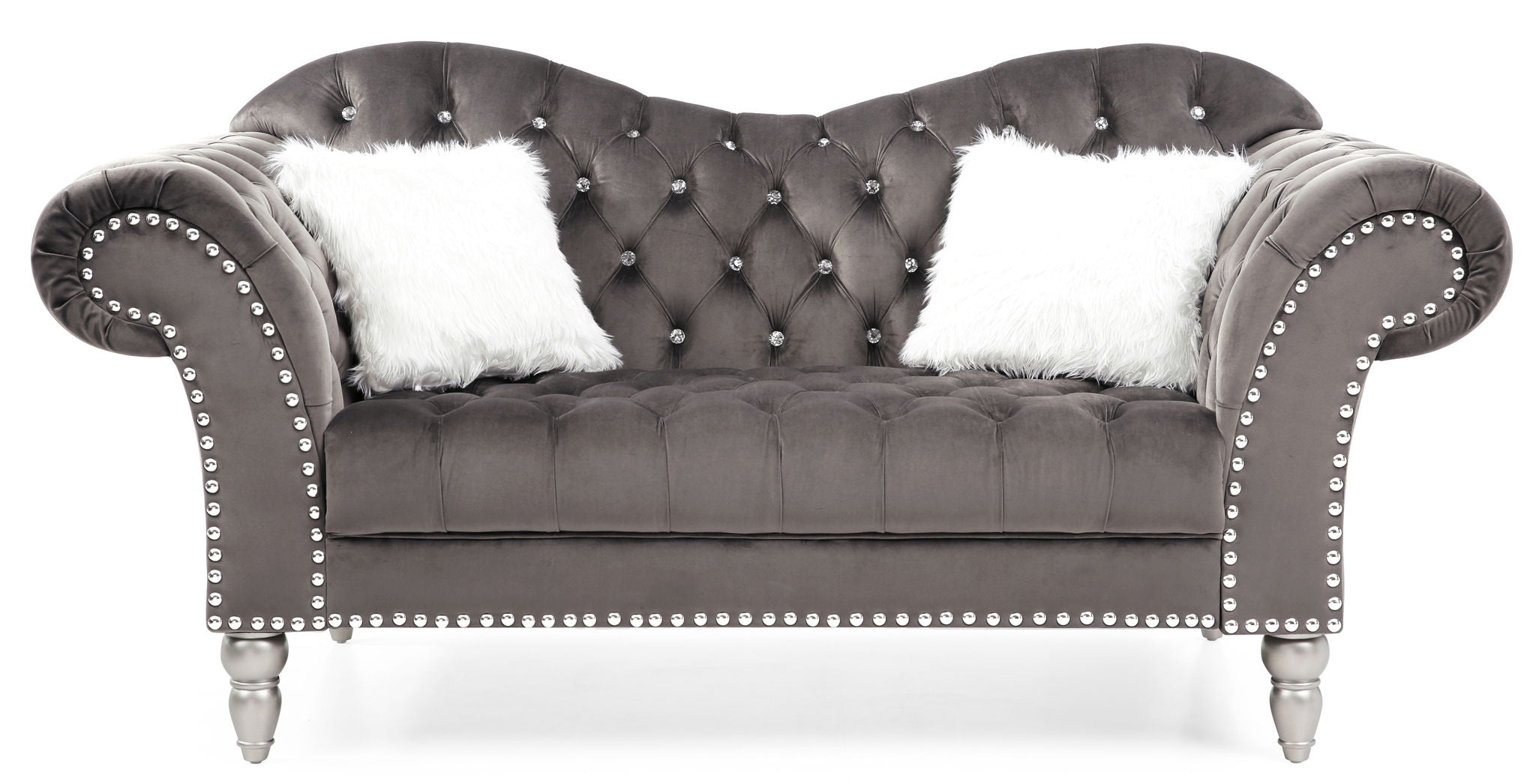 Elegant Round Arm Loveseat