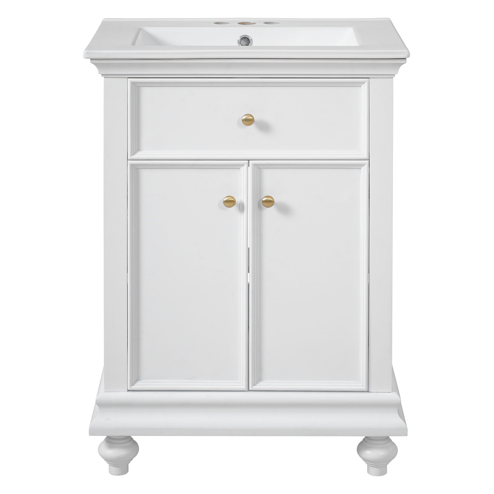 Modern Bathroom Vanity With Tip-Out Drawer And Soft-Close Hinges