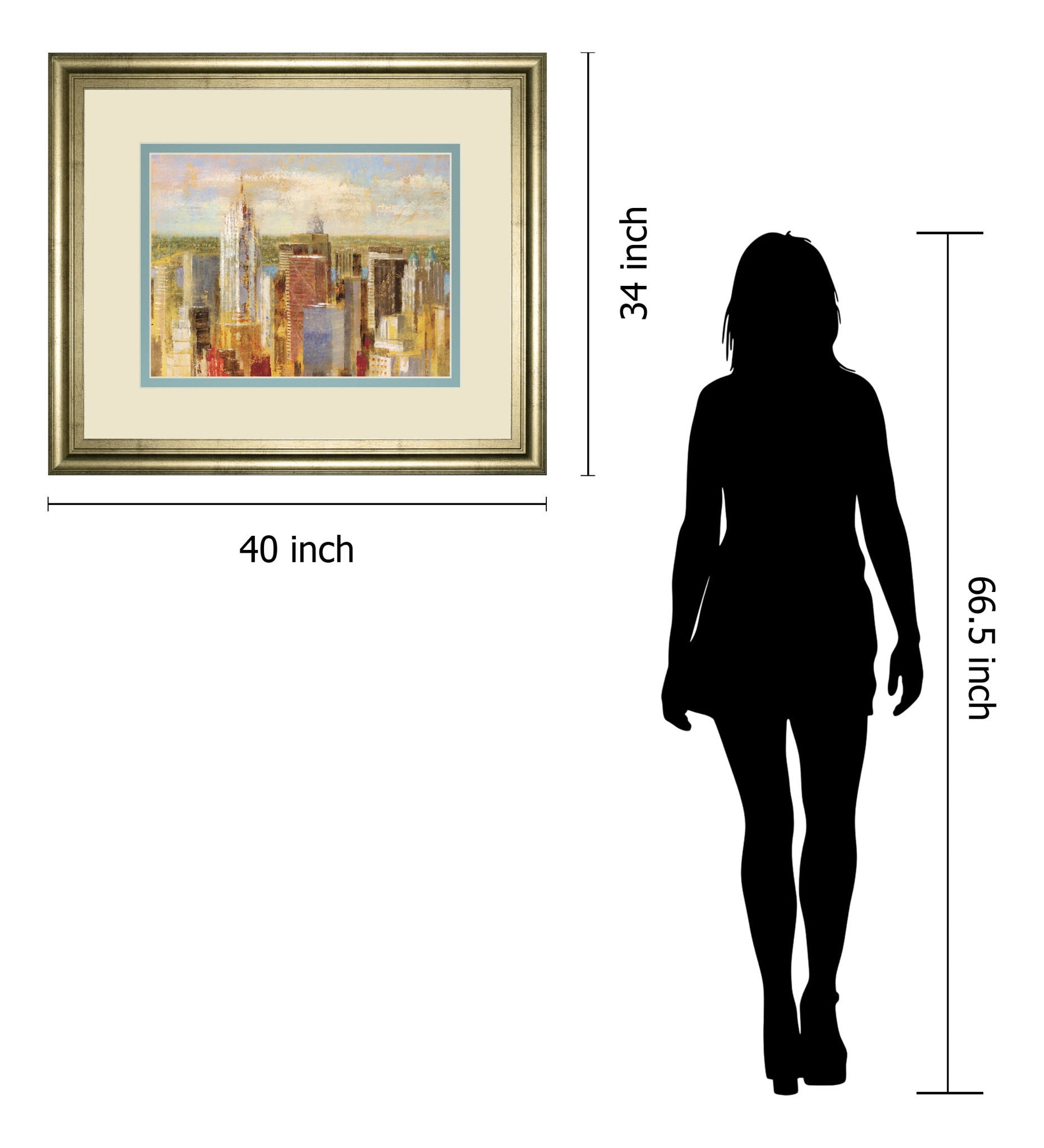 Cityscape Il By Longo - Framed Print Wall Art - Beige