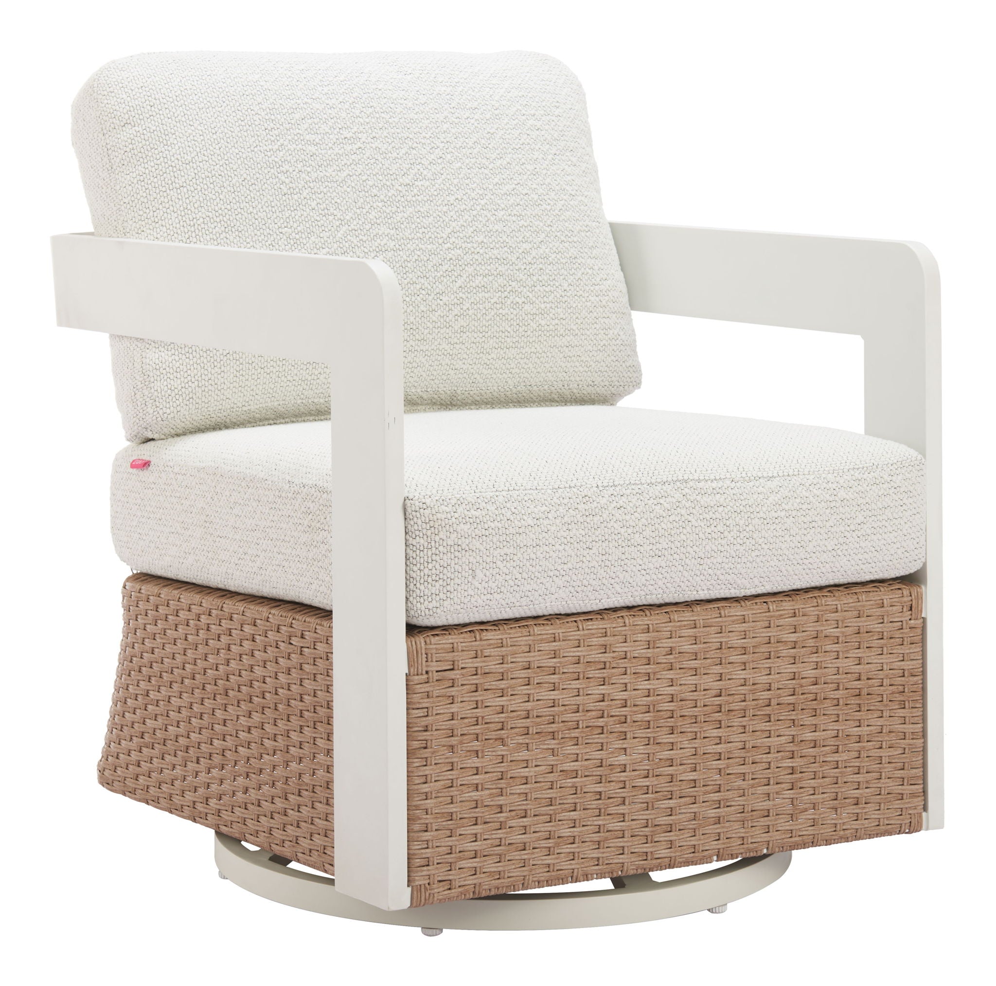 Gelo - Outdoor Swivel Chair - White / Brown