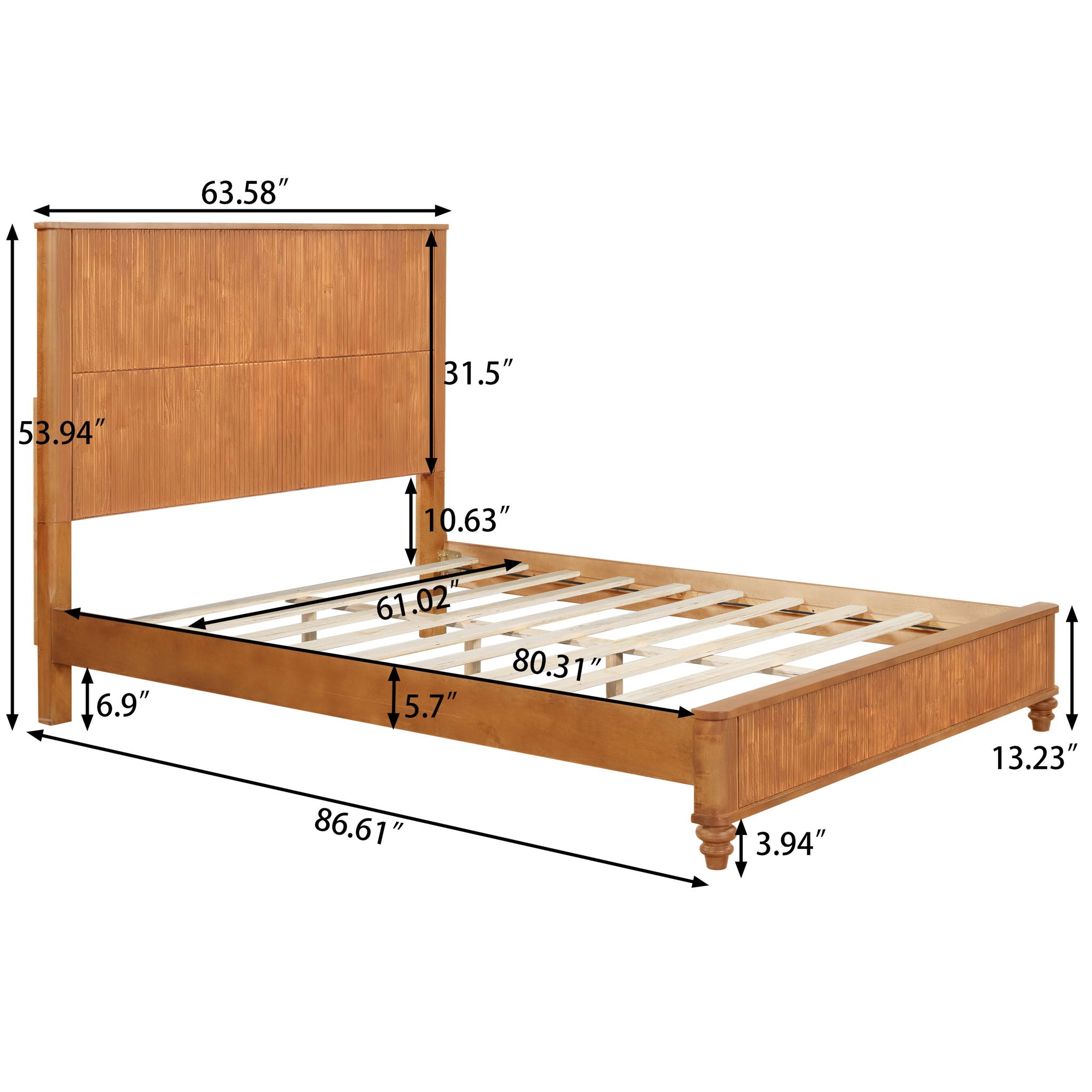 Platform Bed Frame & Tall Headboard
